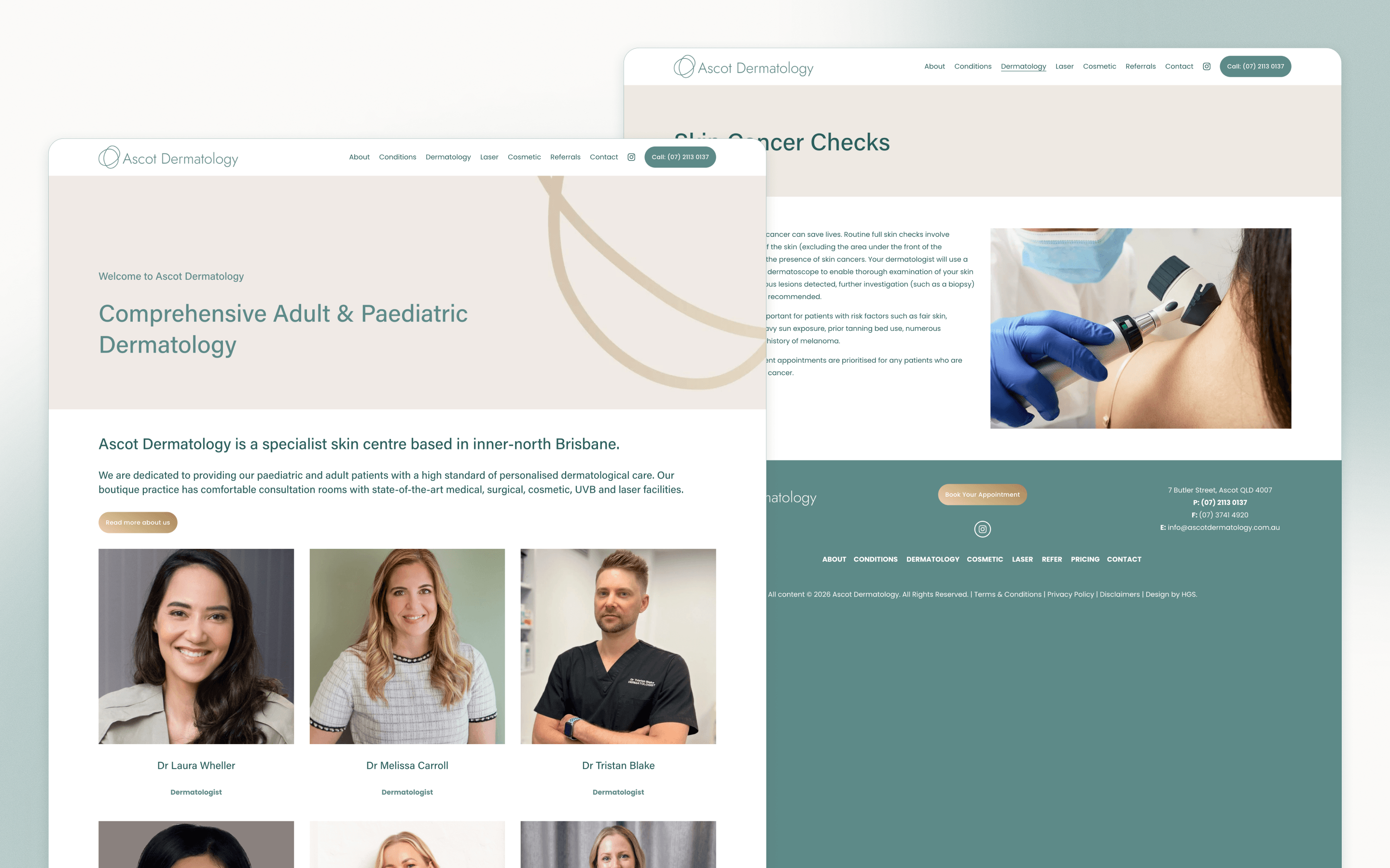 Ascot Dermatology Website Design by Handsome Ground Studio
