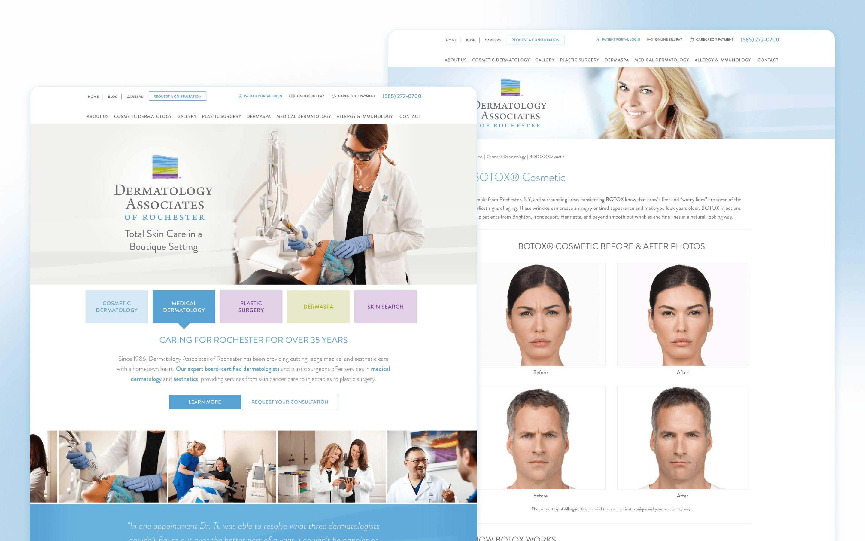 Dermatology Associates of Rochester Website Design by Etna Interactive