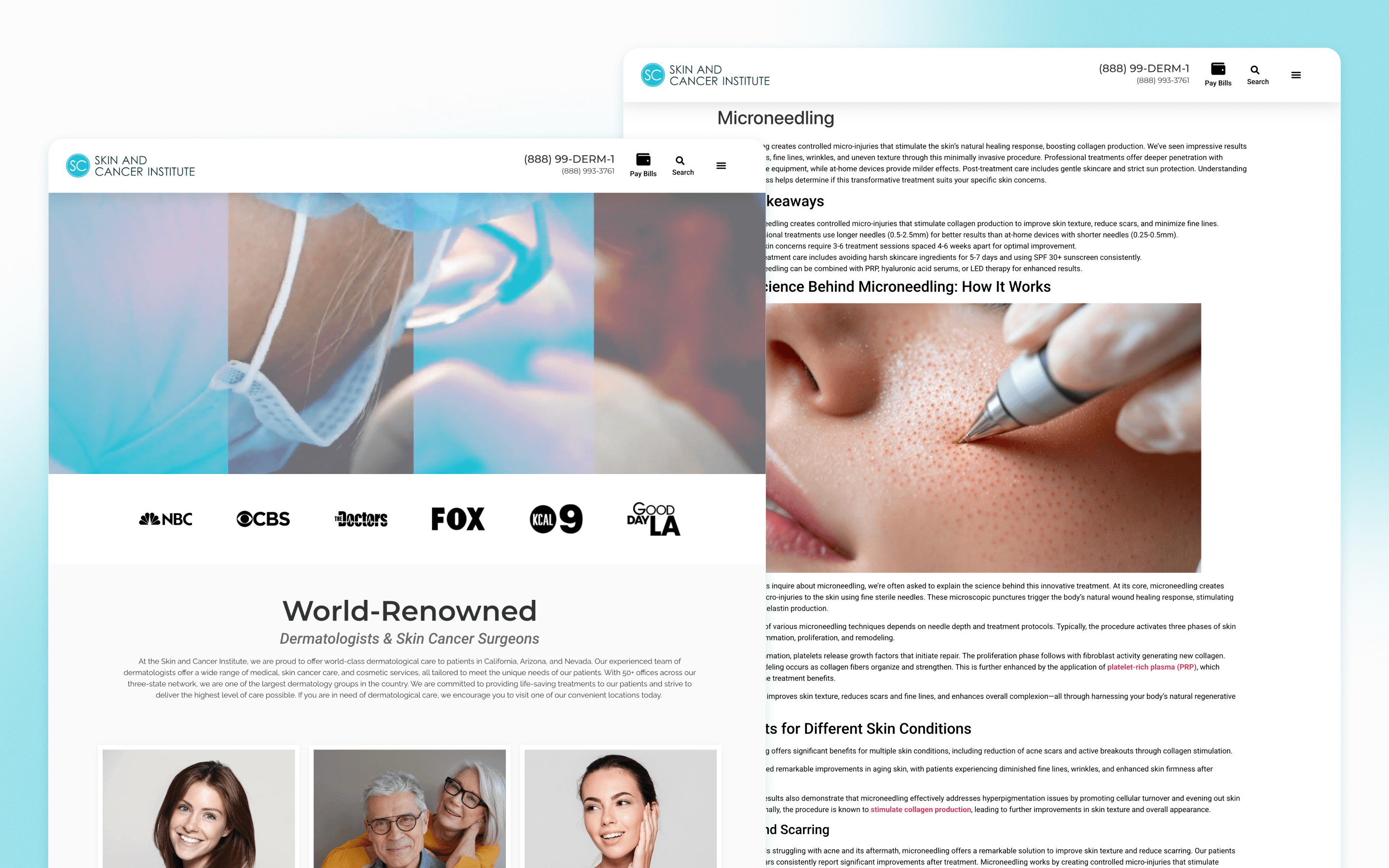 Skin and Cancer Institute Dermatology Current Website Design