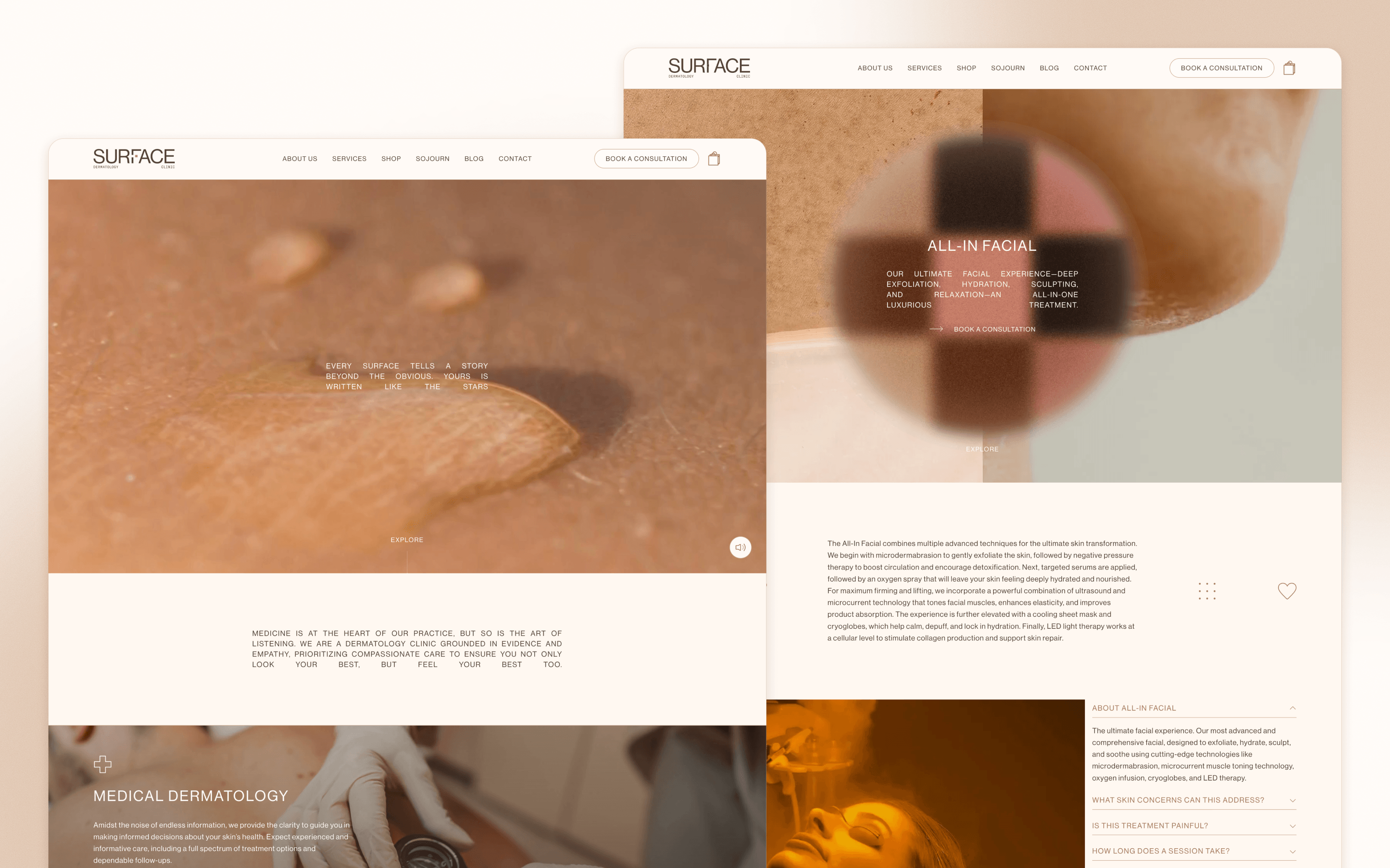 Surface Dermatology Clinic Website Design by LOLO