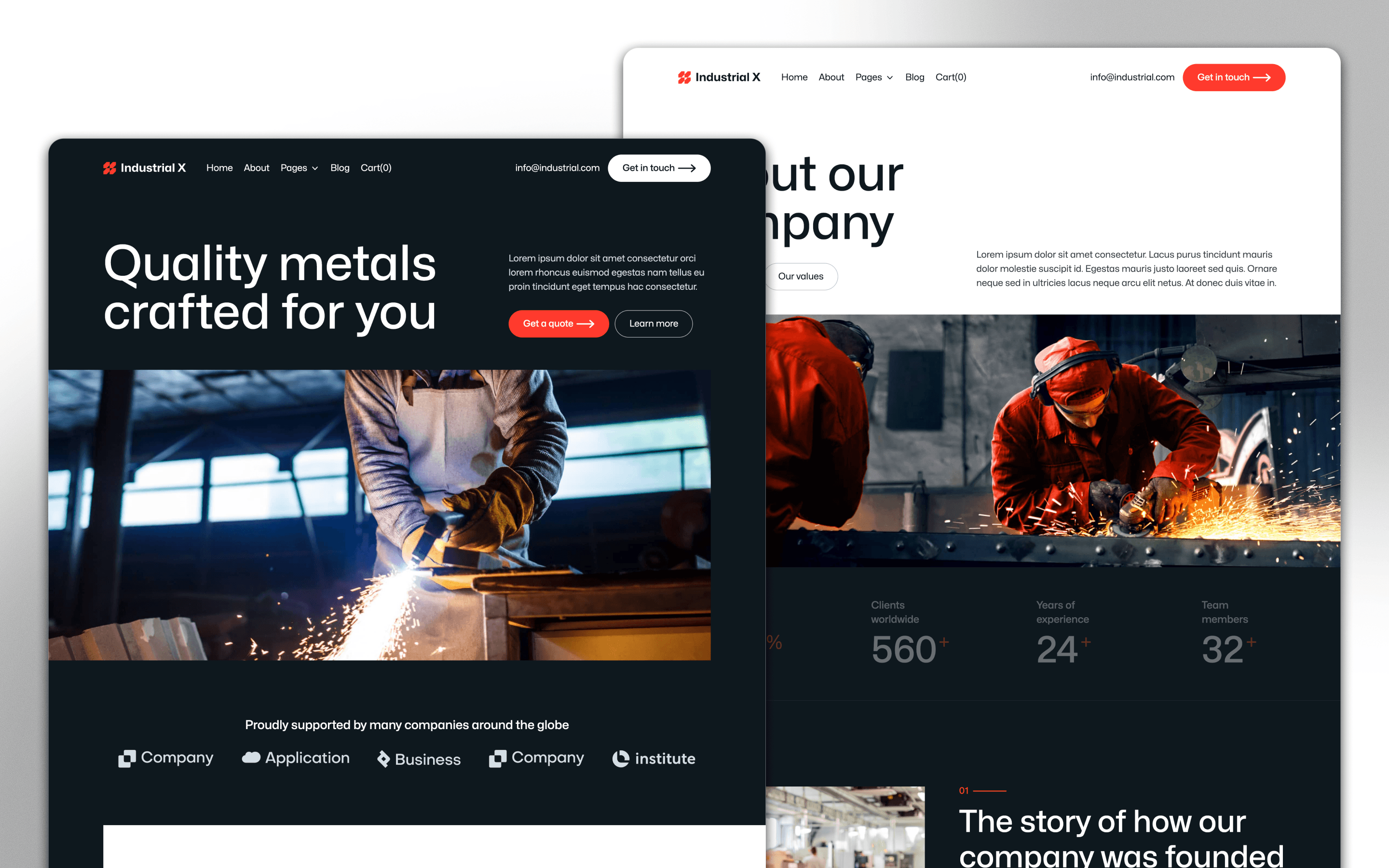 Industrial X Industrial Website Template by BRIX Agency