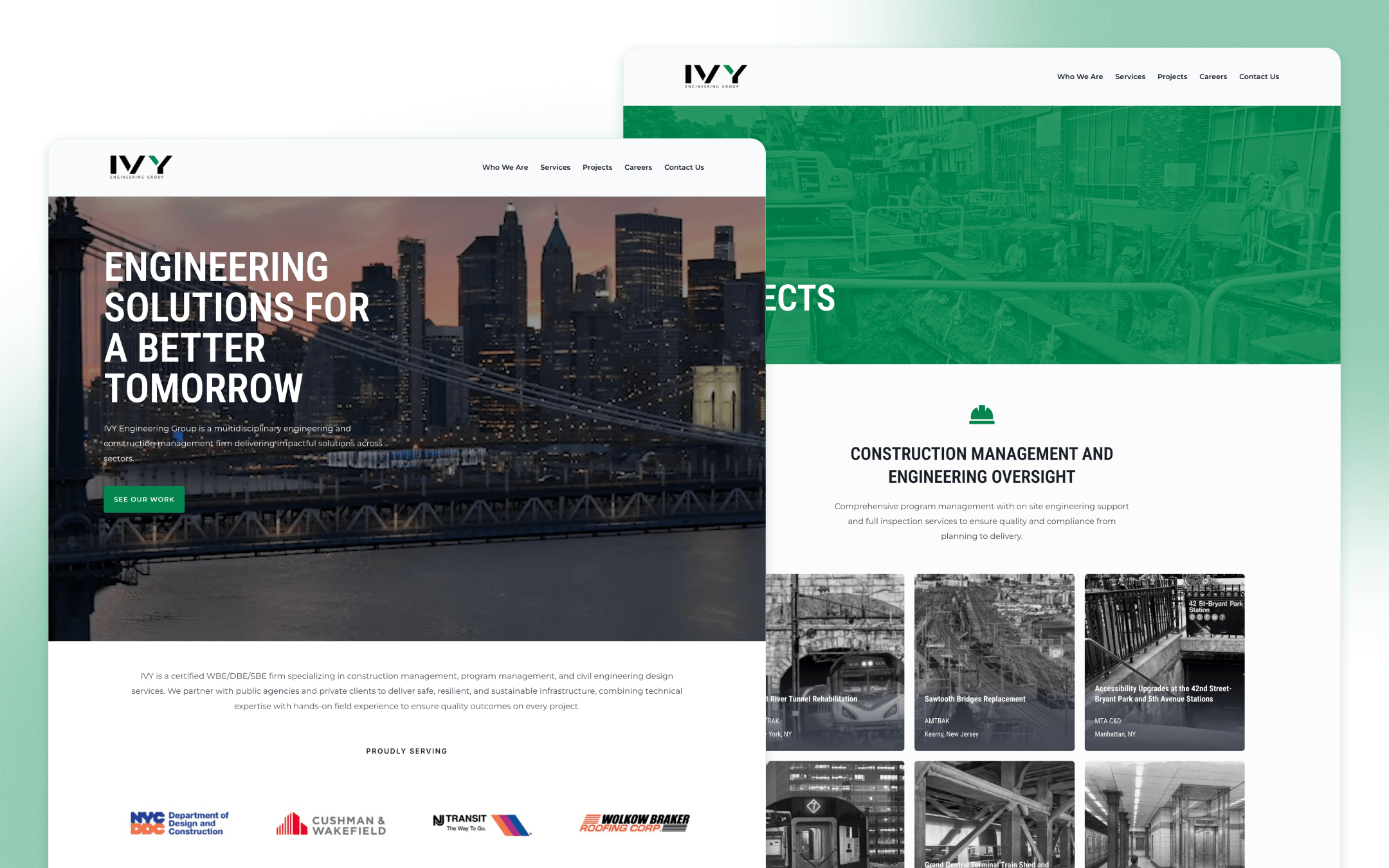 IVY Engineering Group Engineering Website Design by Long Square Studio