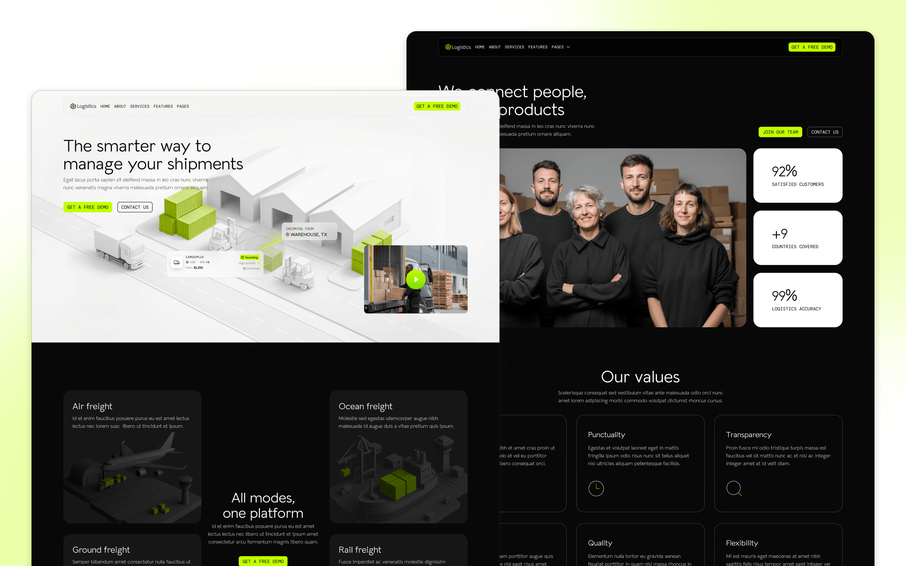 Logistics Website Template by BRIX Agency
