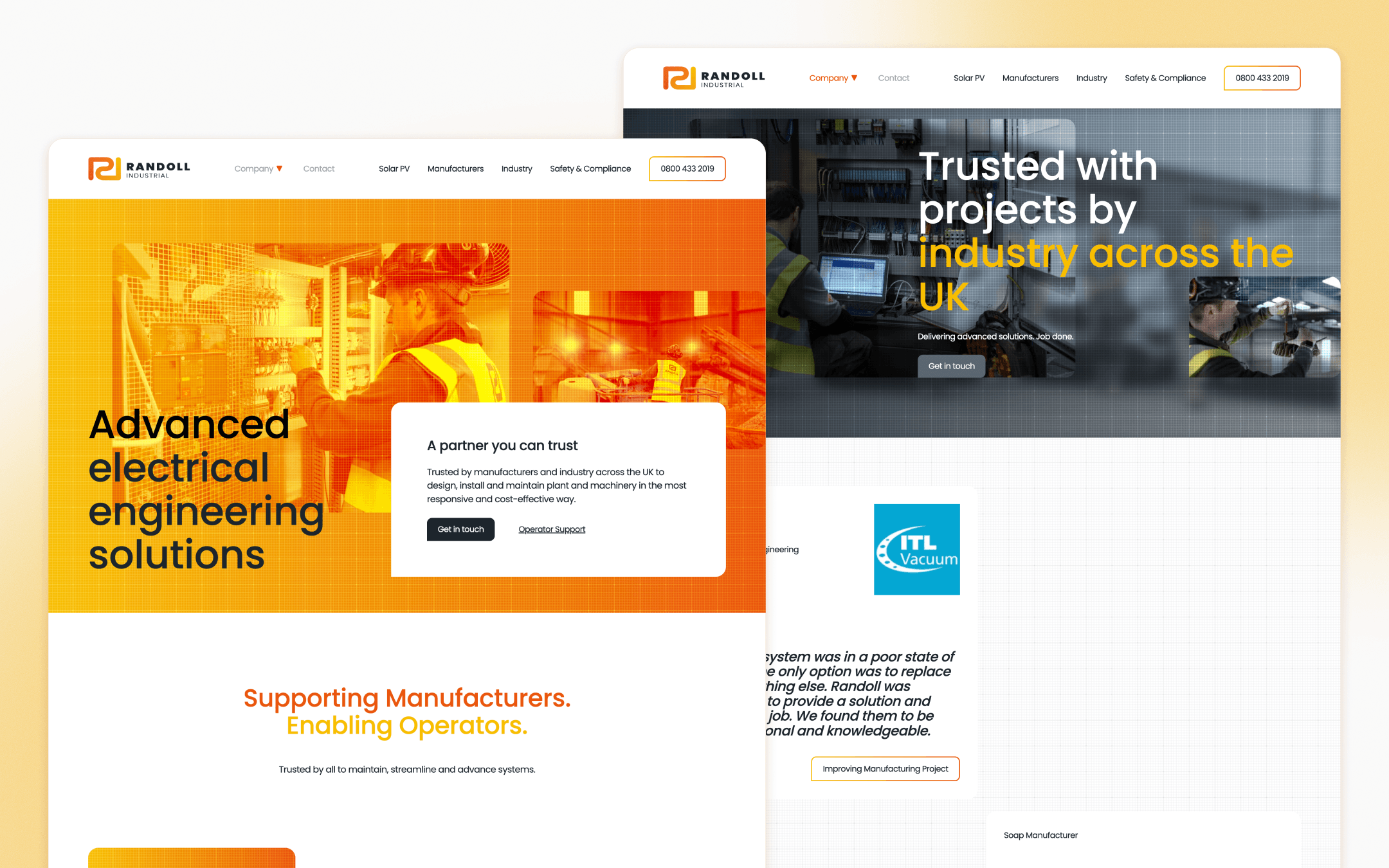 Randoll Industrial Engineering Website Design by HeightOn