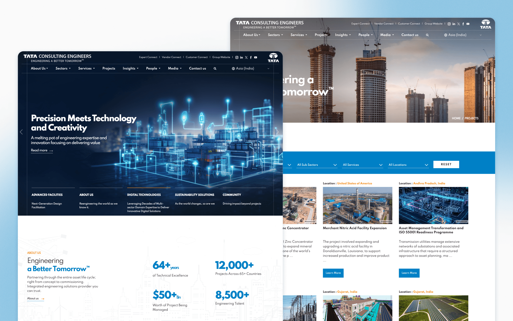 Tata Consulting Engineers Engineering Website Credited to Digital Vibe