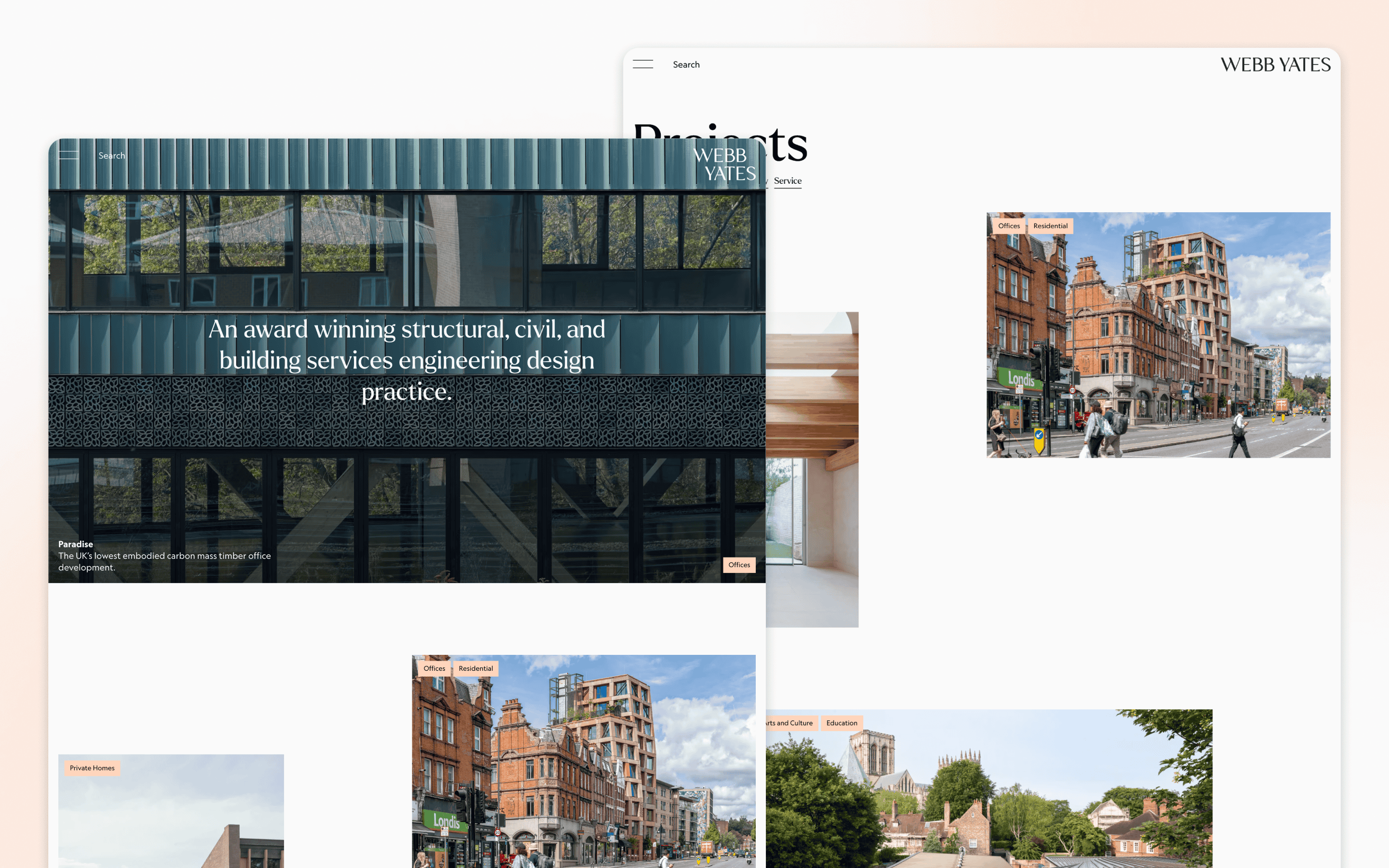 Webb Yates Engineers Engineering Website Credited to Kaleido Grafik