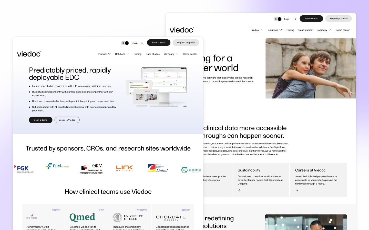 Viedoc healthcare website design