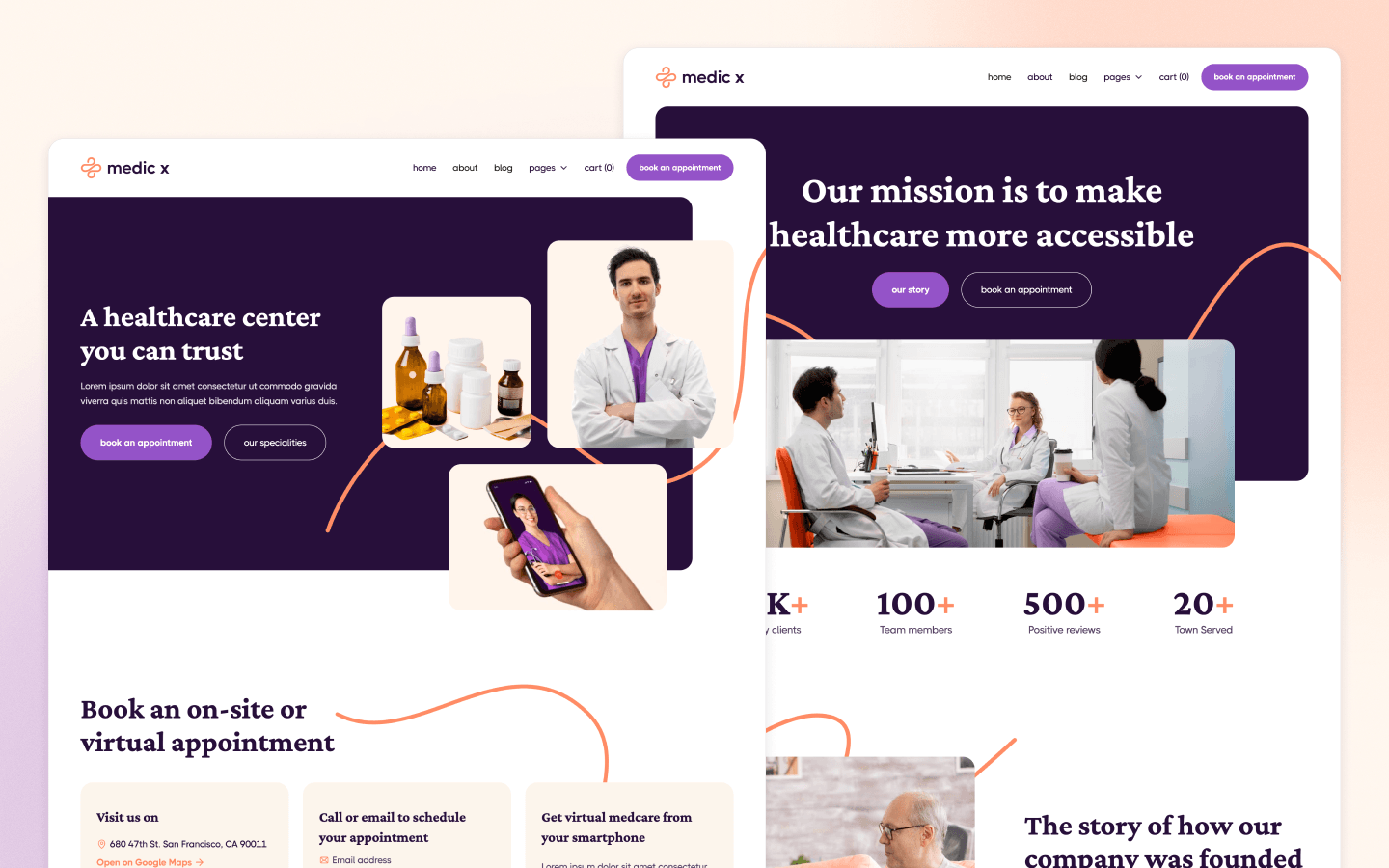 Medic X healthcare website template by BRIX Agency