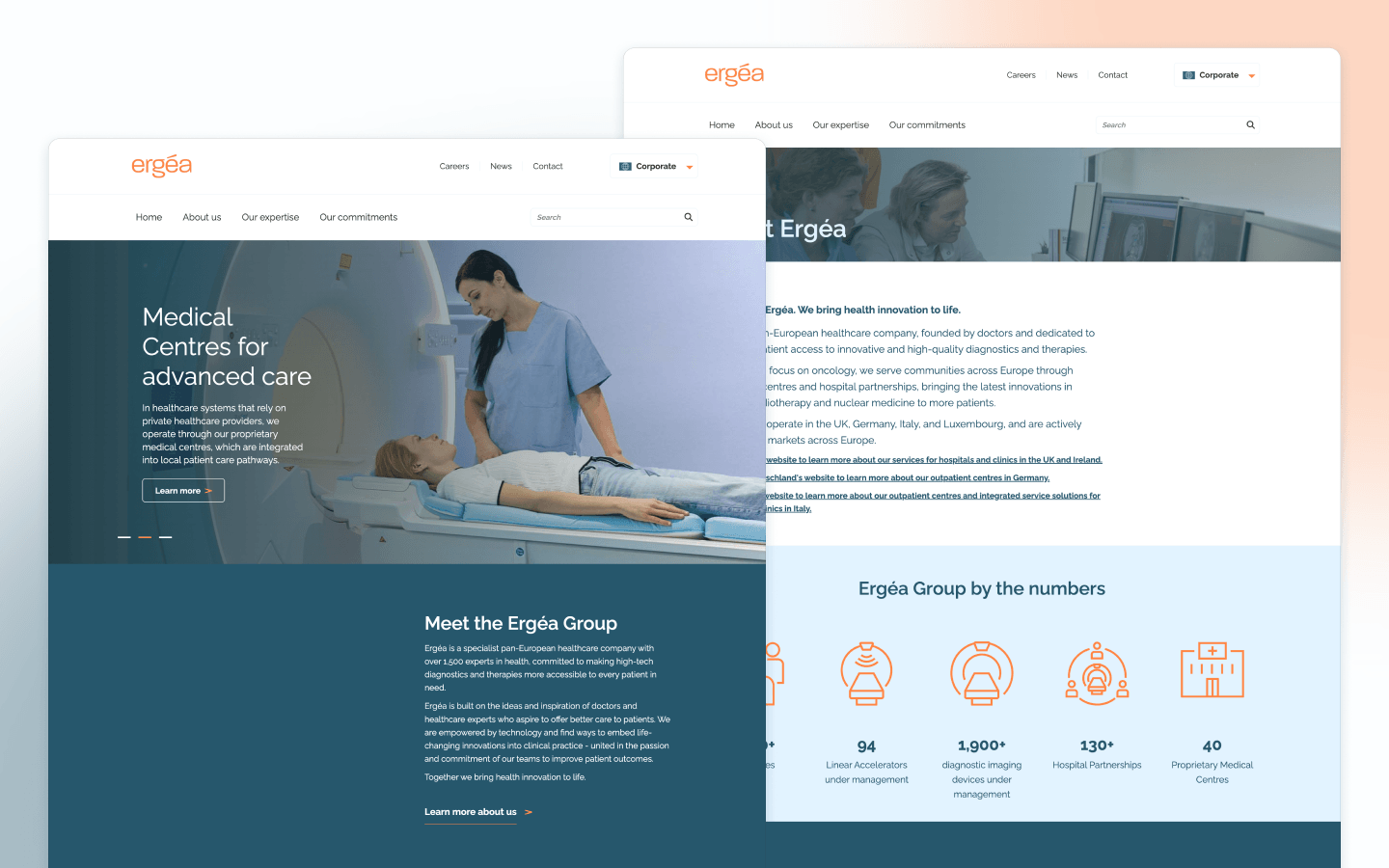 Ergéa healthcare website design
