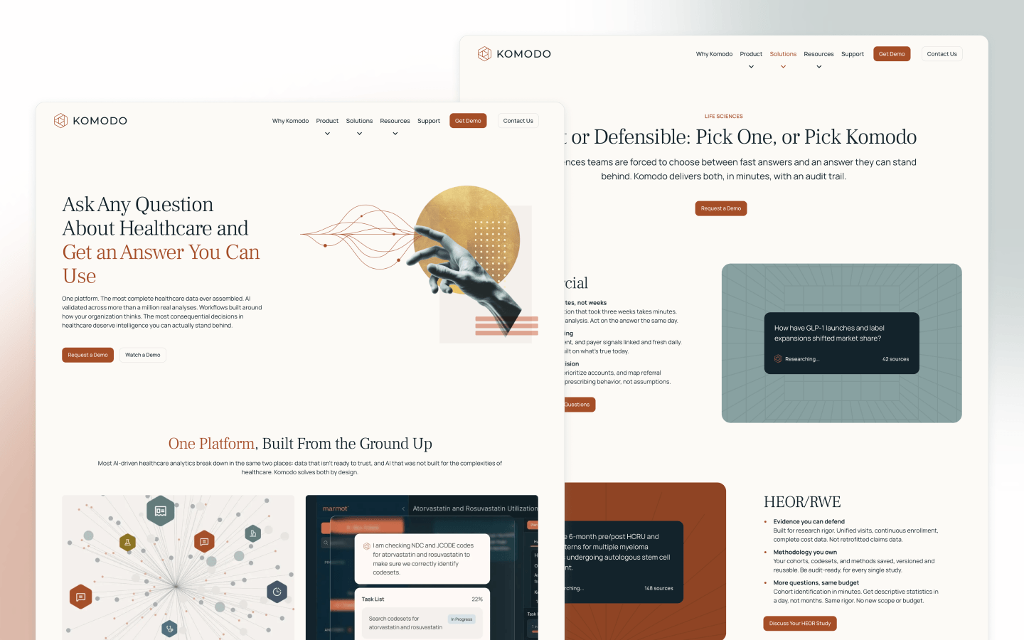 Komodo Health healthcare website design