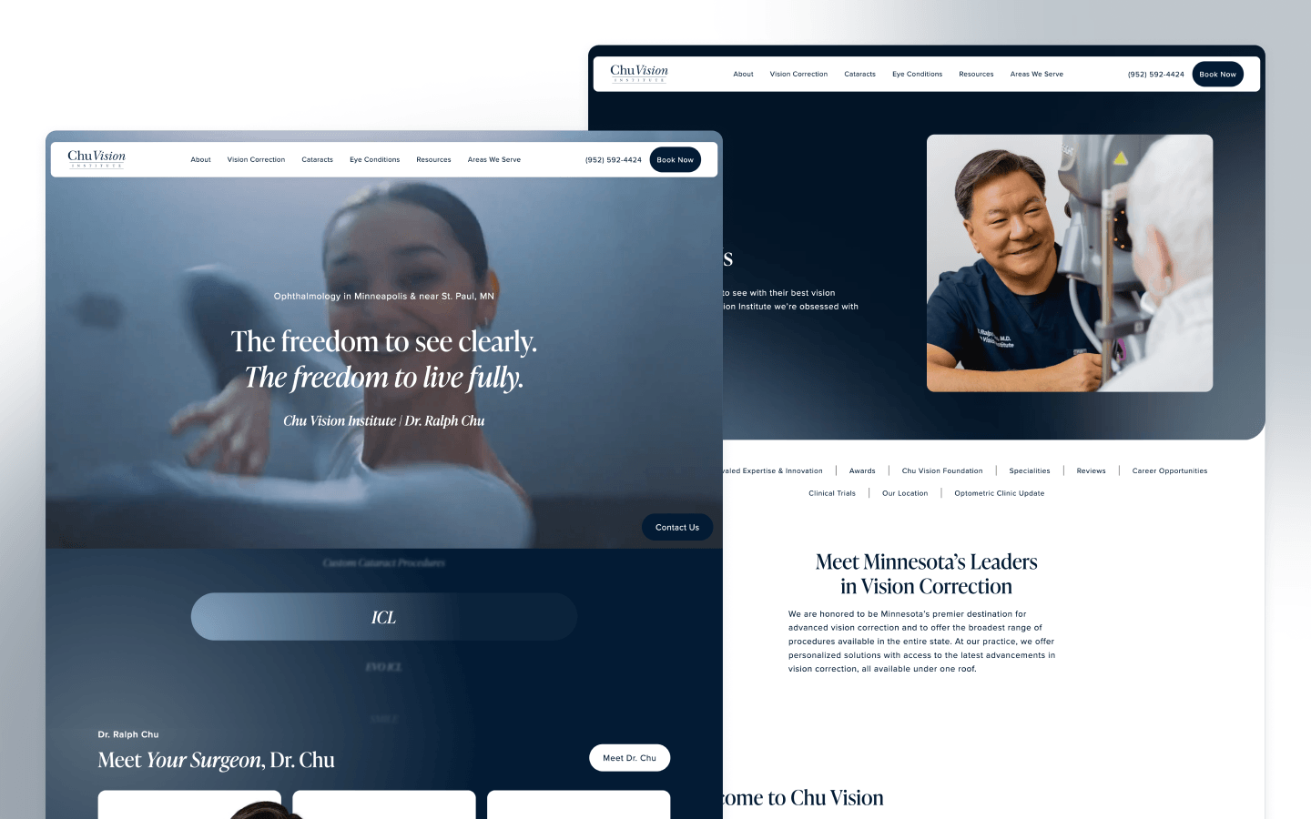 Chu Vision Institute healthcare website design