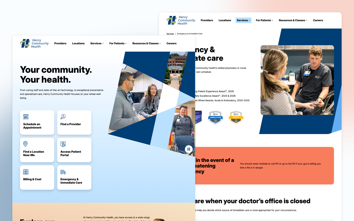 Henry Community Health healthcare website design