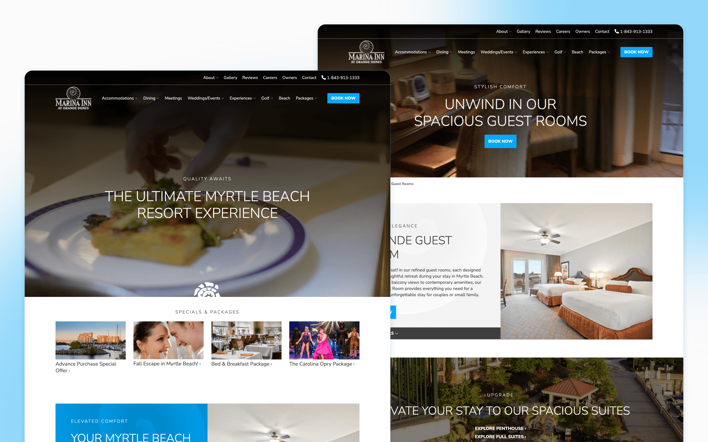Marina Inn at Grande Dunes Hotel Website Design by Mediaboom