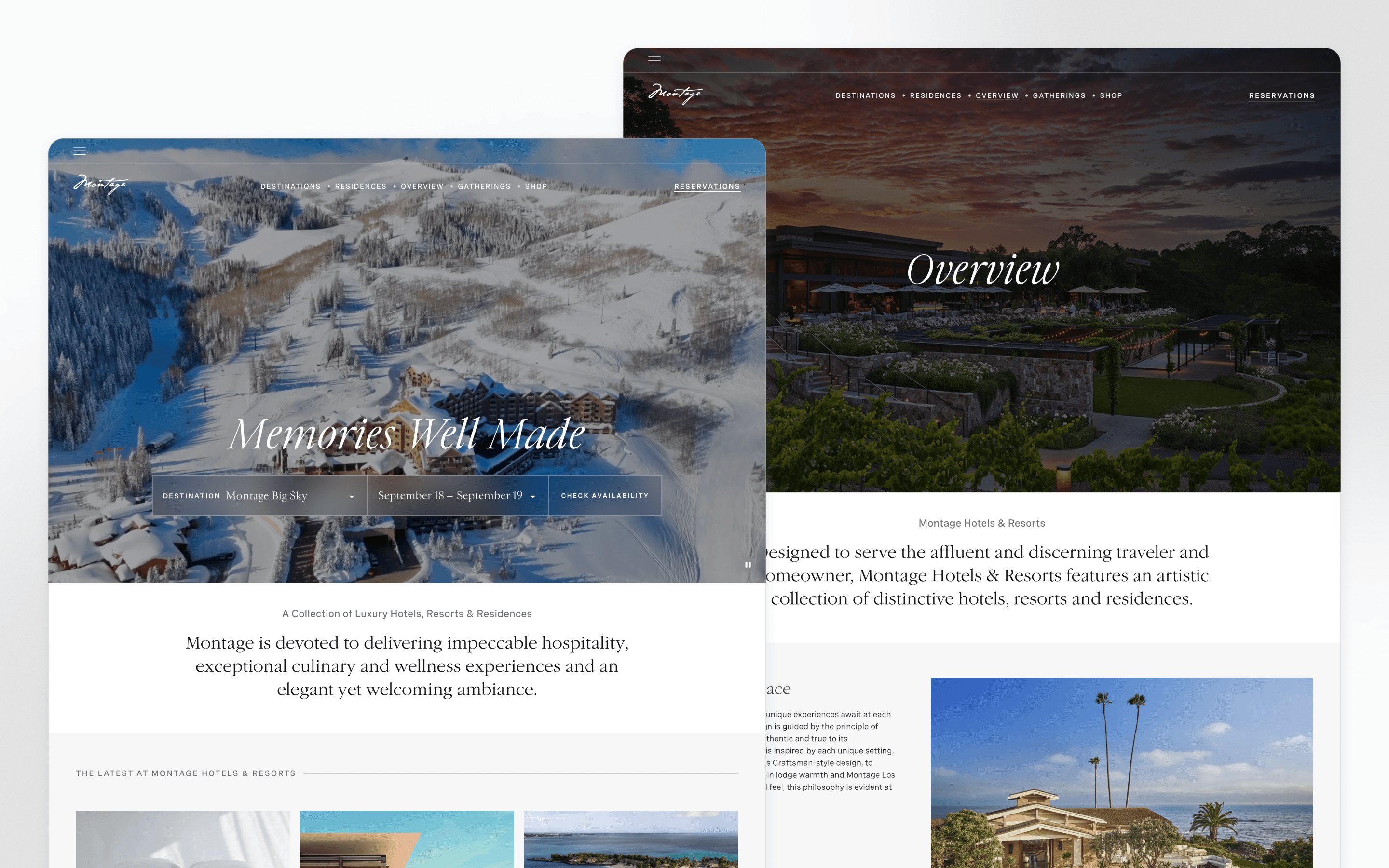 Montage Hotels & Resorts Hotel Website Design by AZDS Interactive Group
