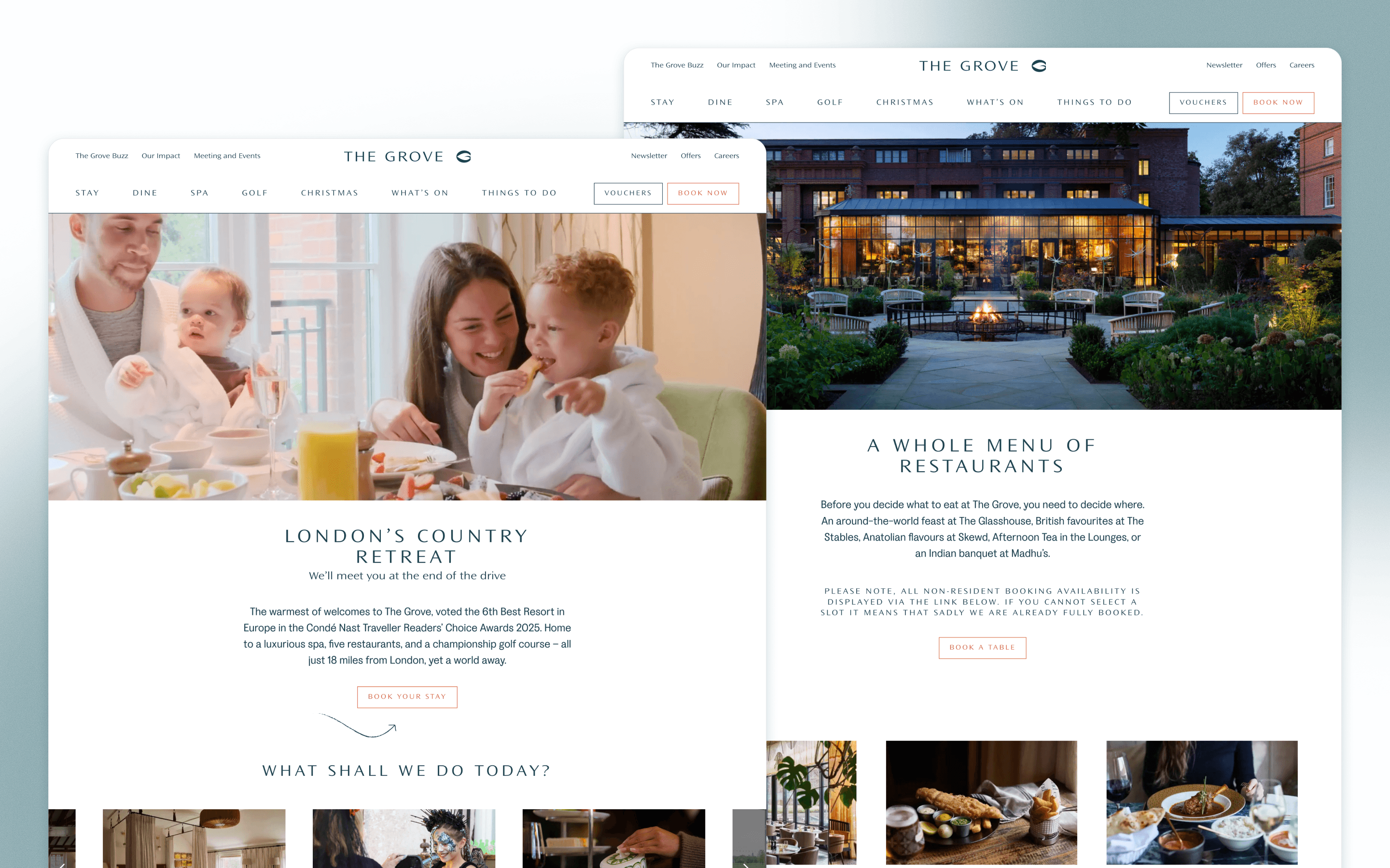 The Grove Hotel Website Design by UP Hotel Agency