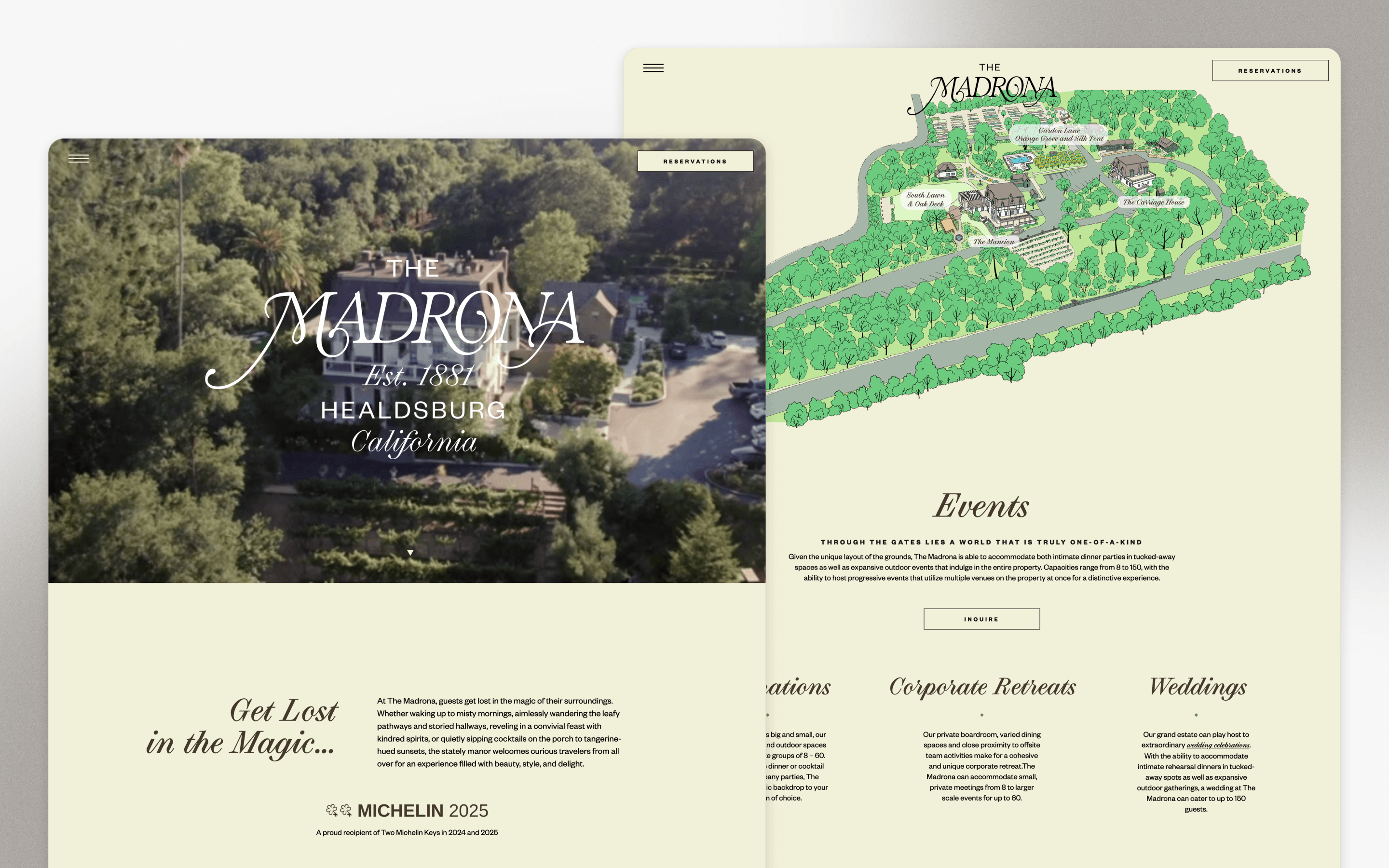The Madrona Hotel Website Design by Spherical