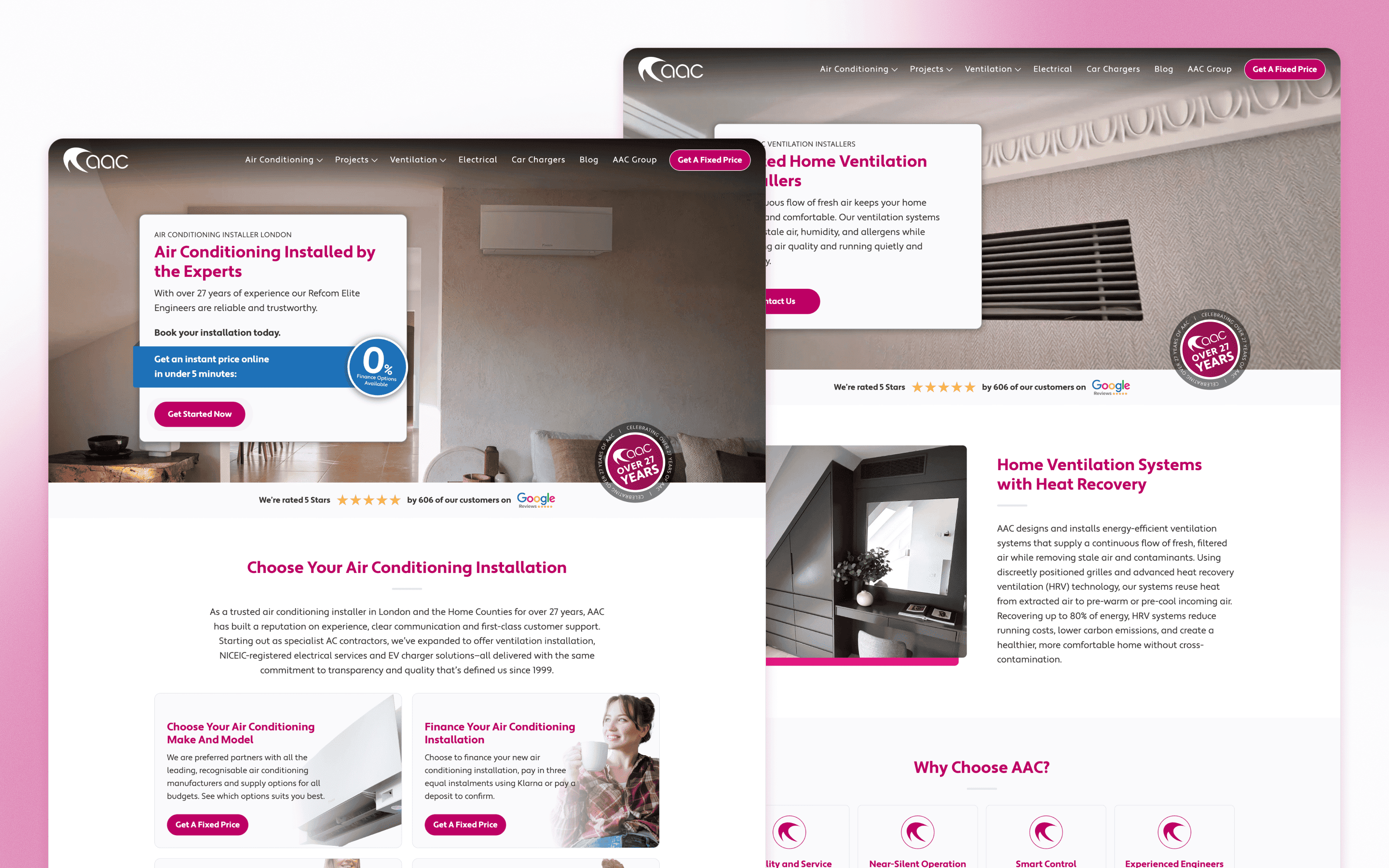 AAC Air Conditioning HVAC Website Design by Webshape Design