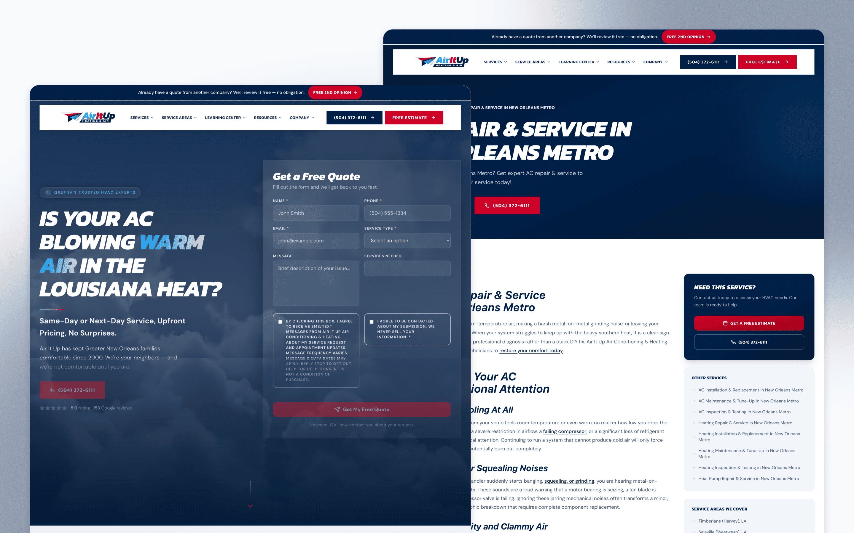 Air It Up Air Conditioning & Heating HVAC Website Design by CI Web Group