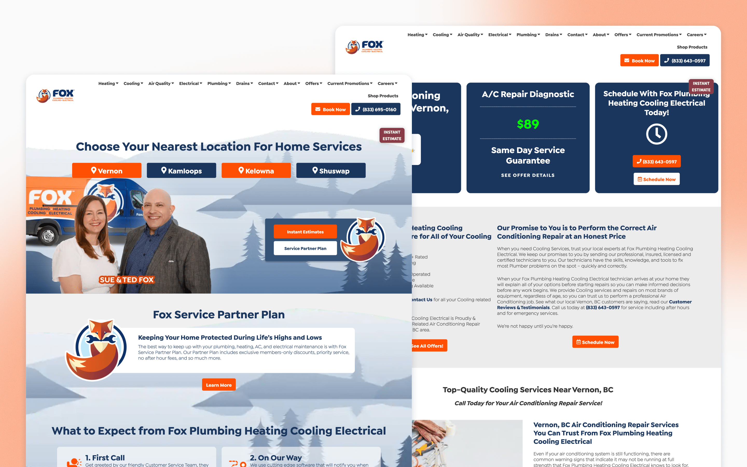 Fox Plumbing, Heating, Cooling & Electrical HVAC Website Design by CAMP Digital