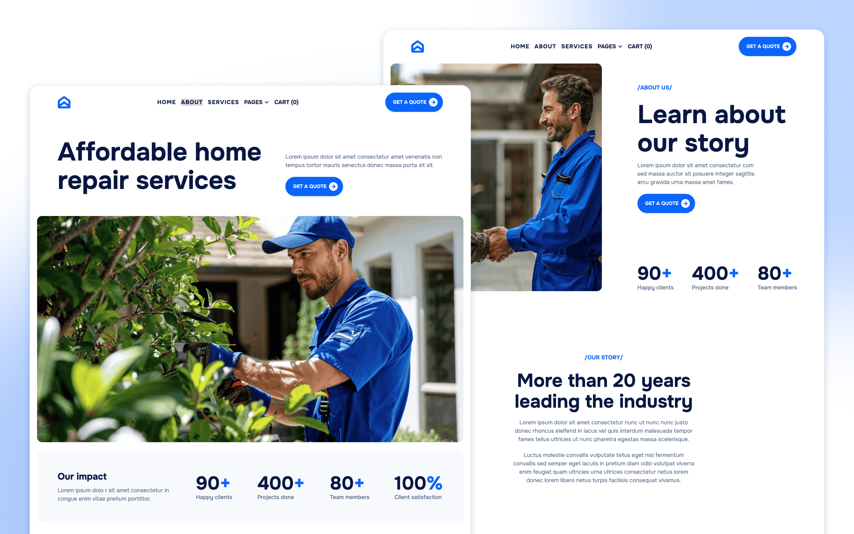 Handyflow Home Services Website Template by BRIX Agency