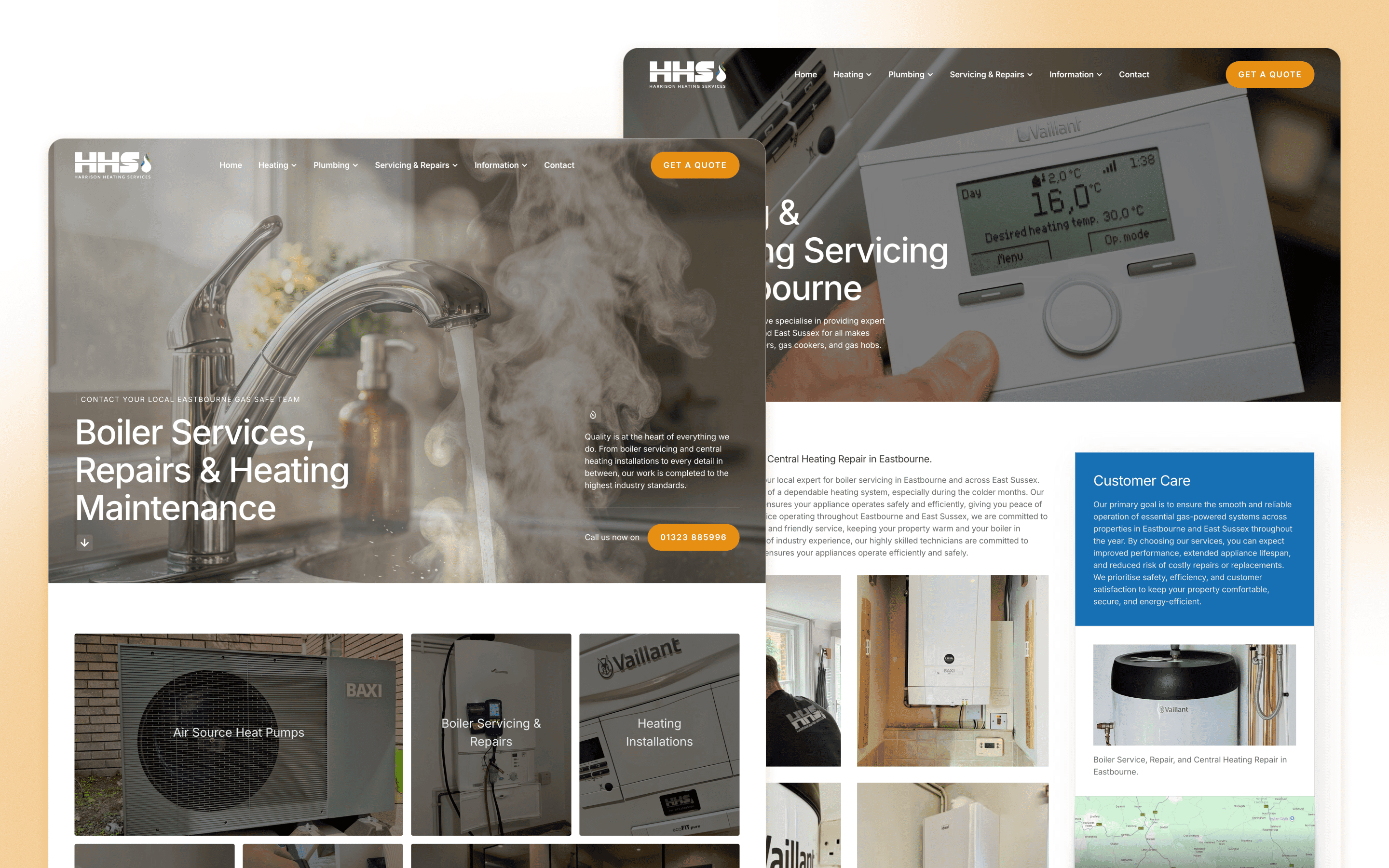 Harrison Heating Services HVAC Website Design by Fountain Digital