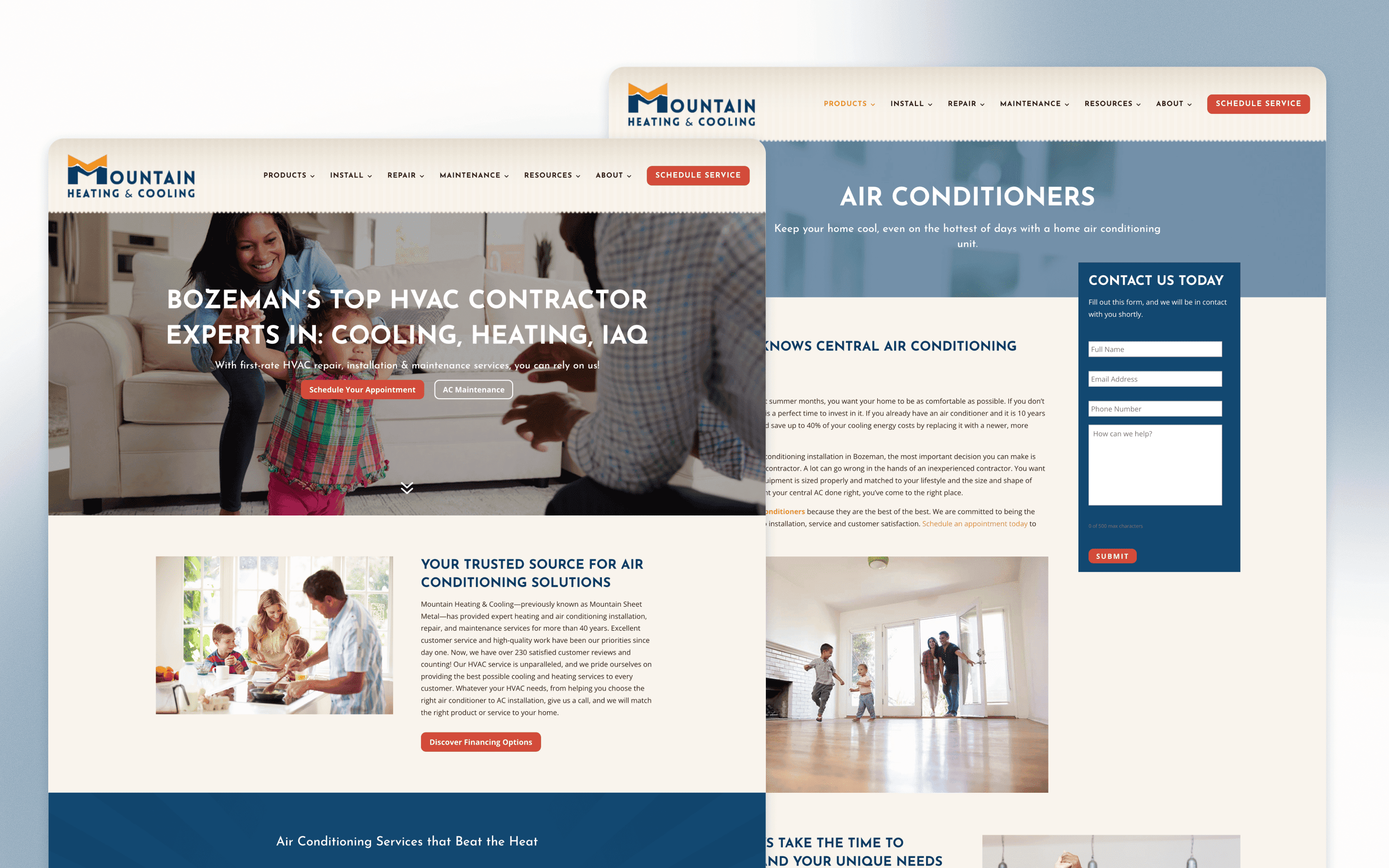 Mountain Heating & Cooling HVAC Website Design by Big Storm