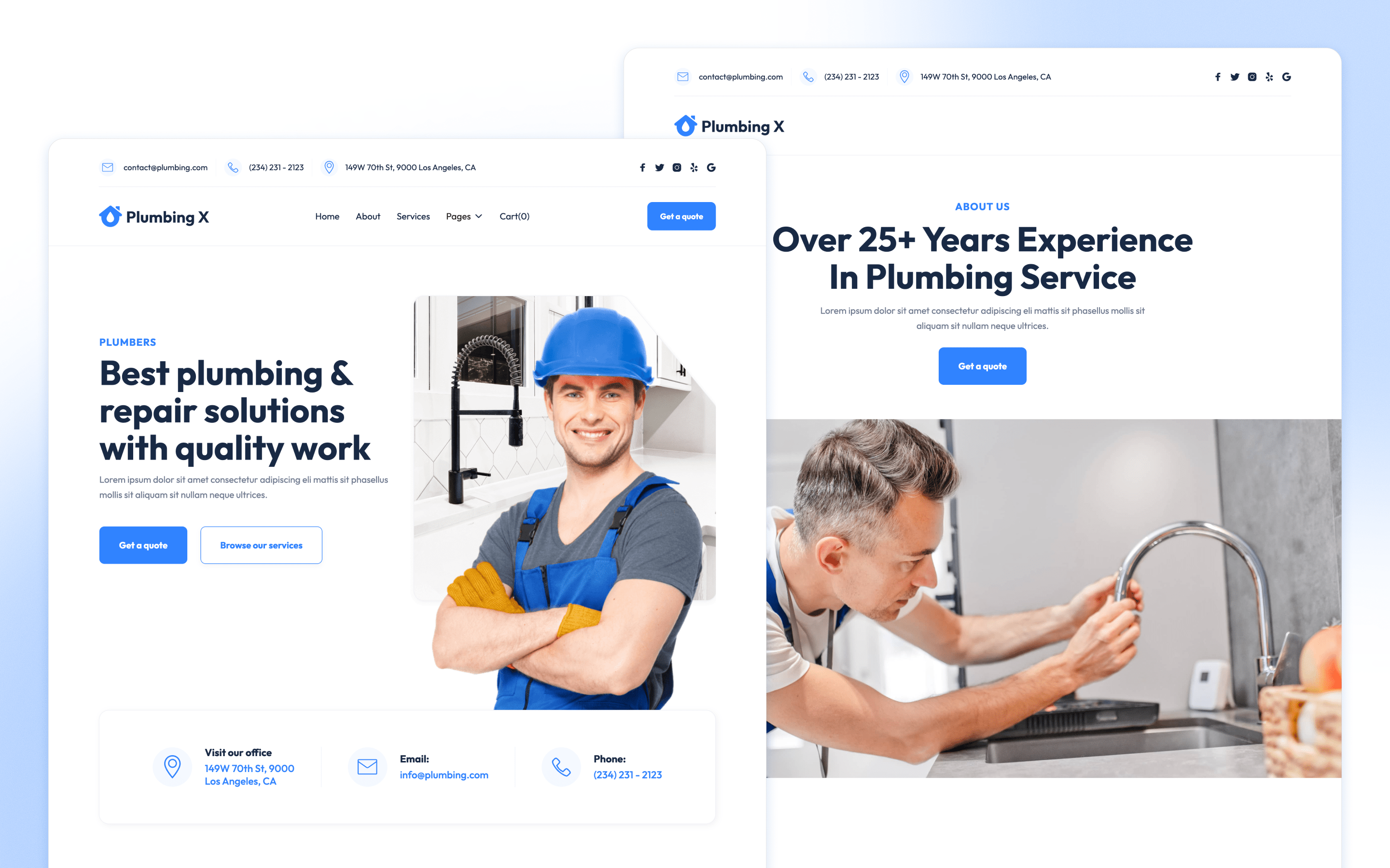 Plumbing X Plumbing Website Template by BRIX Agency