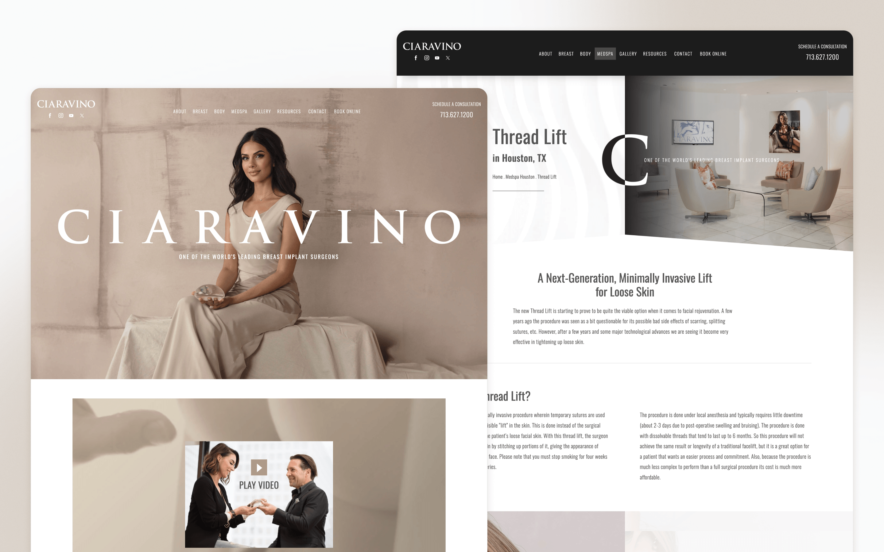 Ciaravino Total Beauty Med Spa Website Design by Studio 3 Marketing