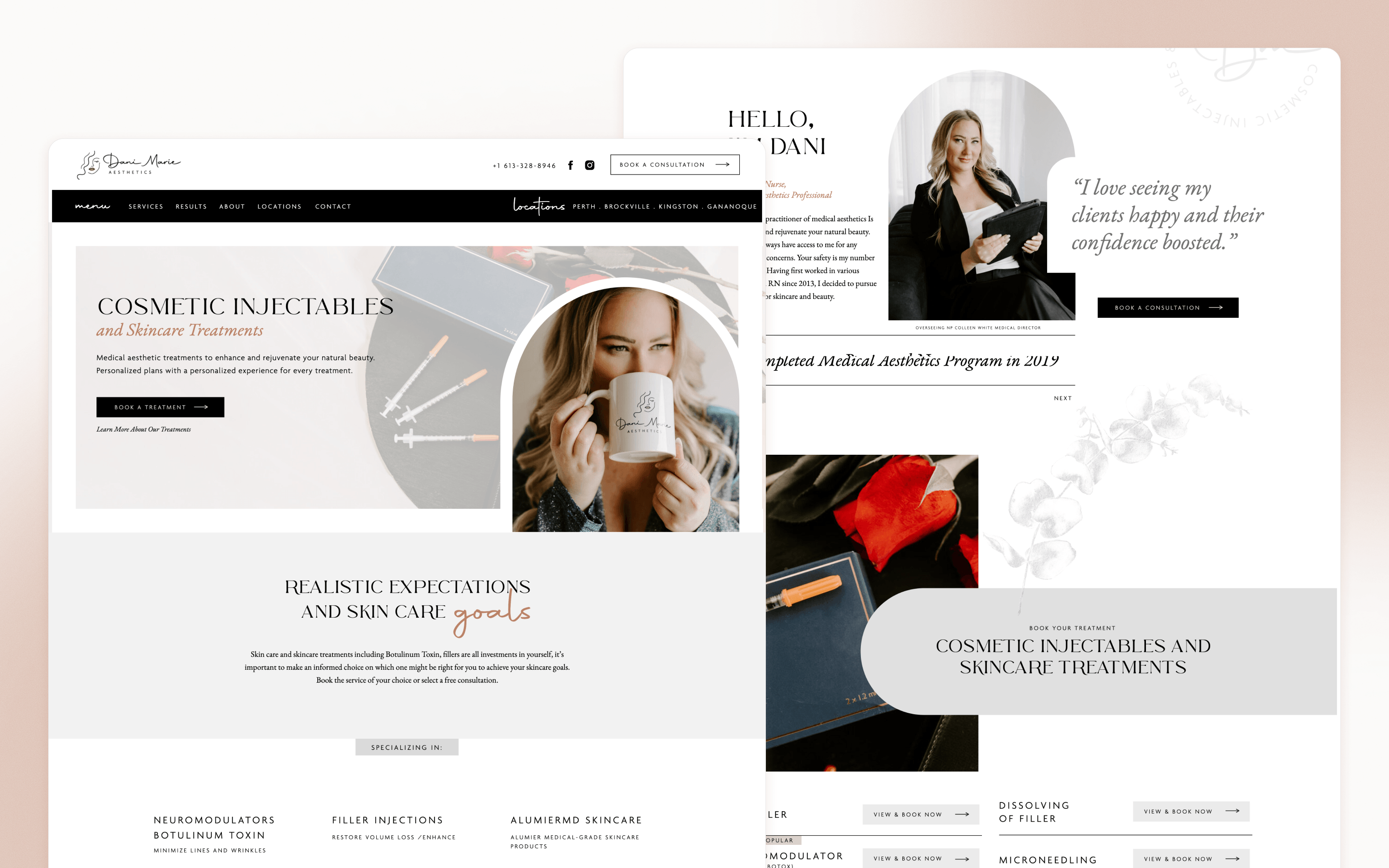 Dani Marie Aesthetics Med Spa Website Design by Your Designer Ash