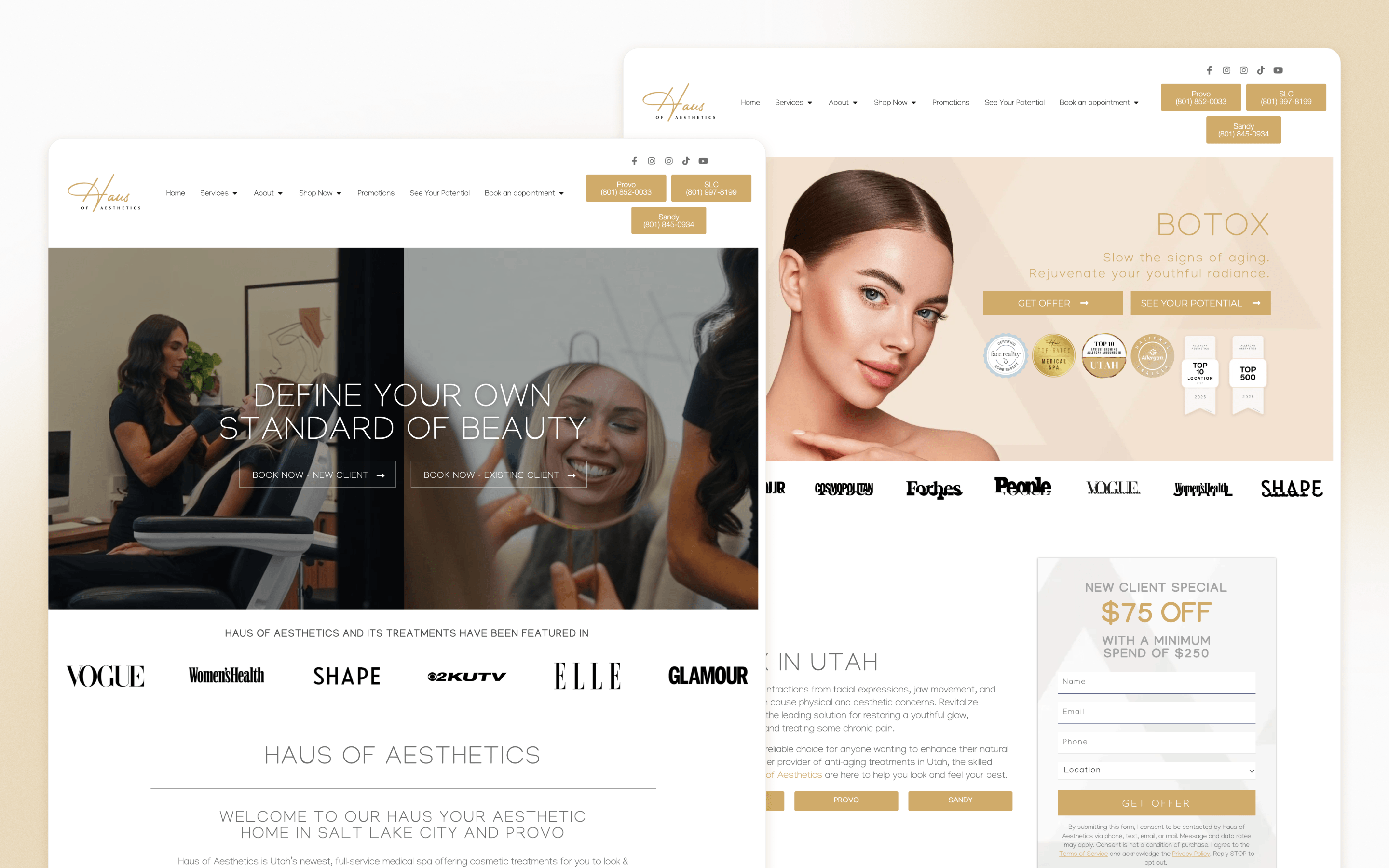 Haus of Aesthetics Med Spa Website Design by Medstar Media