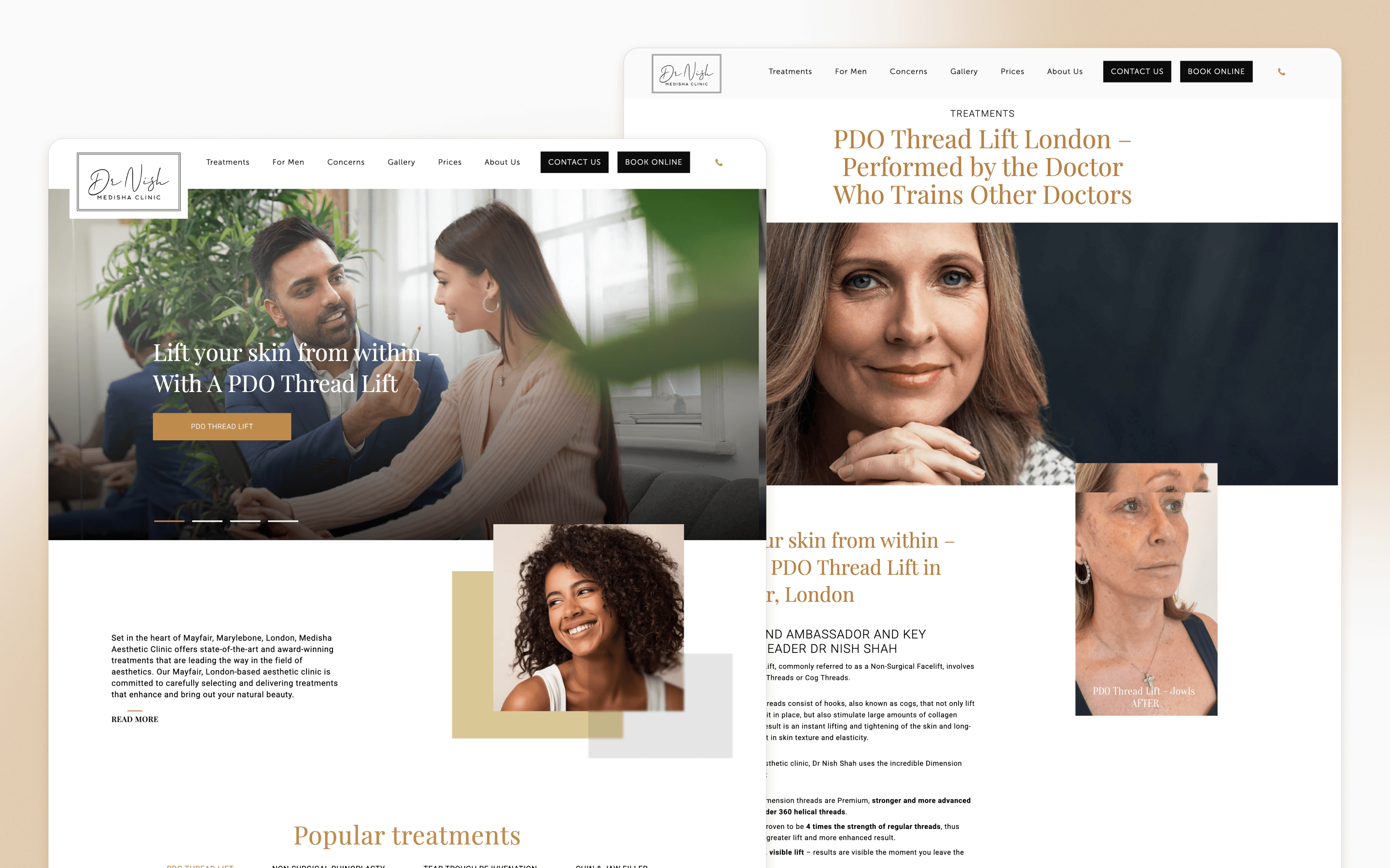 Medisha Clinic Med Spa Website Design by Cosmetic Digital