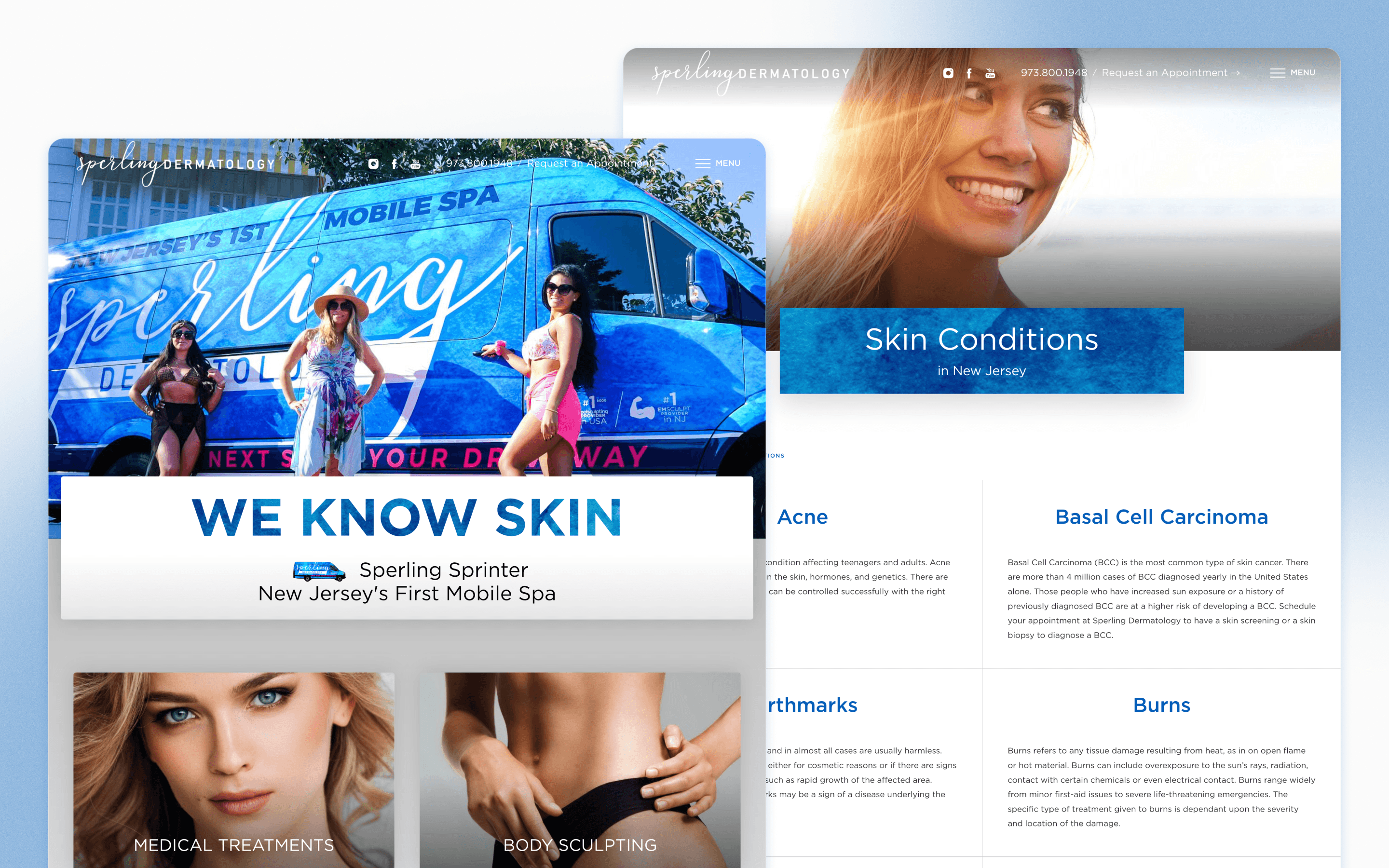 Sperling Dermatology Med Spa Website Design by Influx Marketing