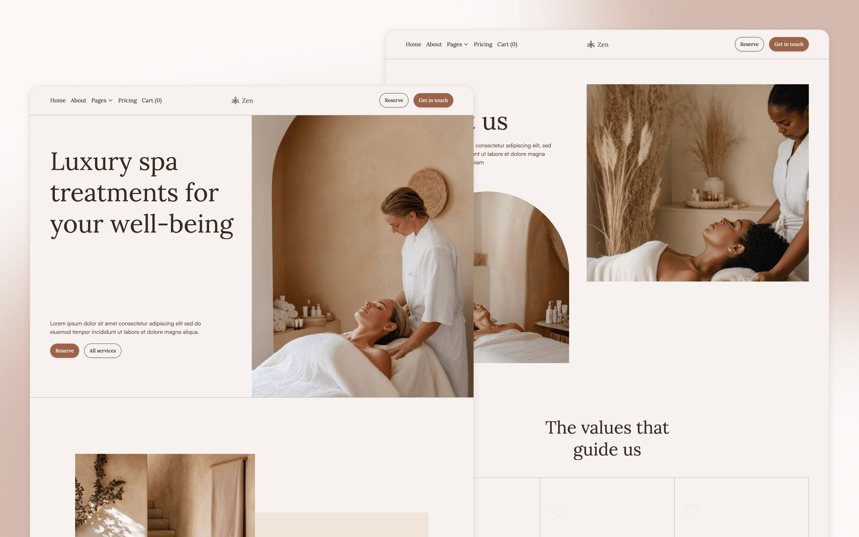 Zen Spa and Wellness Website Template by BRIX Agency