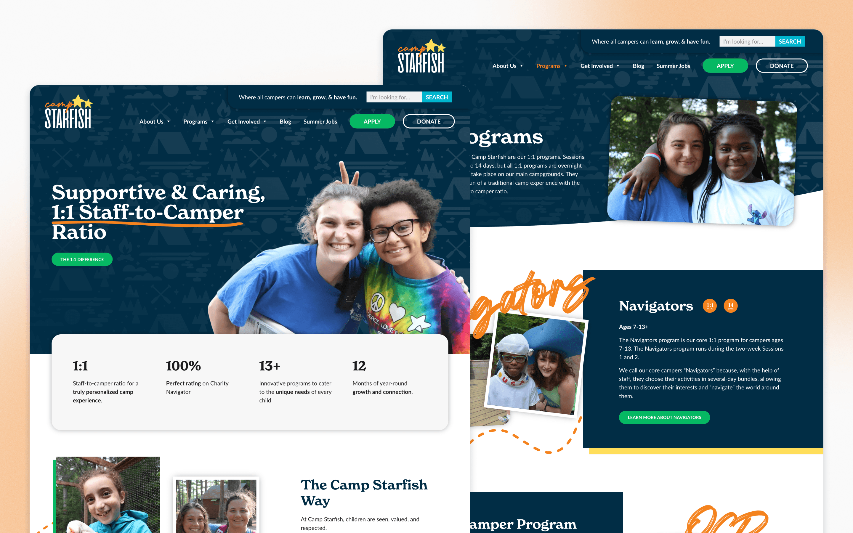Camp Starfish Nonprofit Website Design by Embark