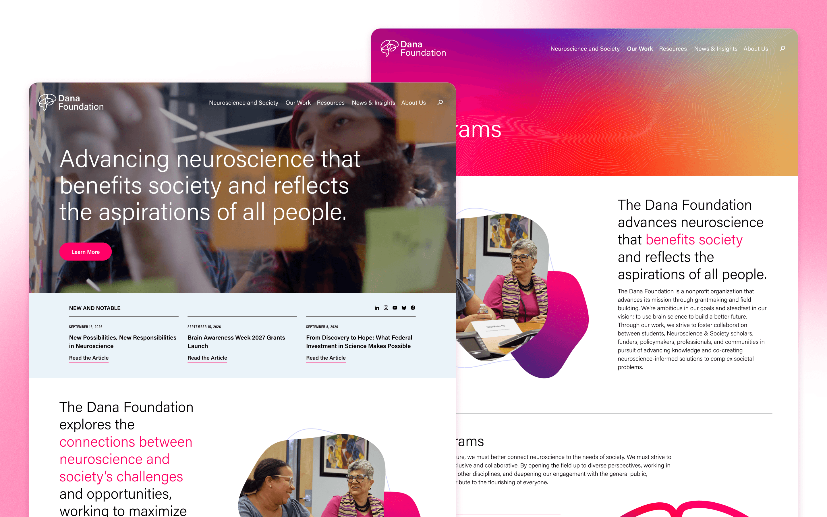 Dana Foundation Nonprofit Website Design by Constructive