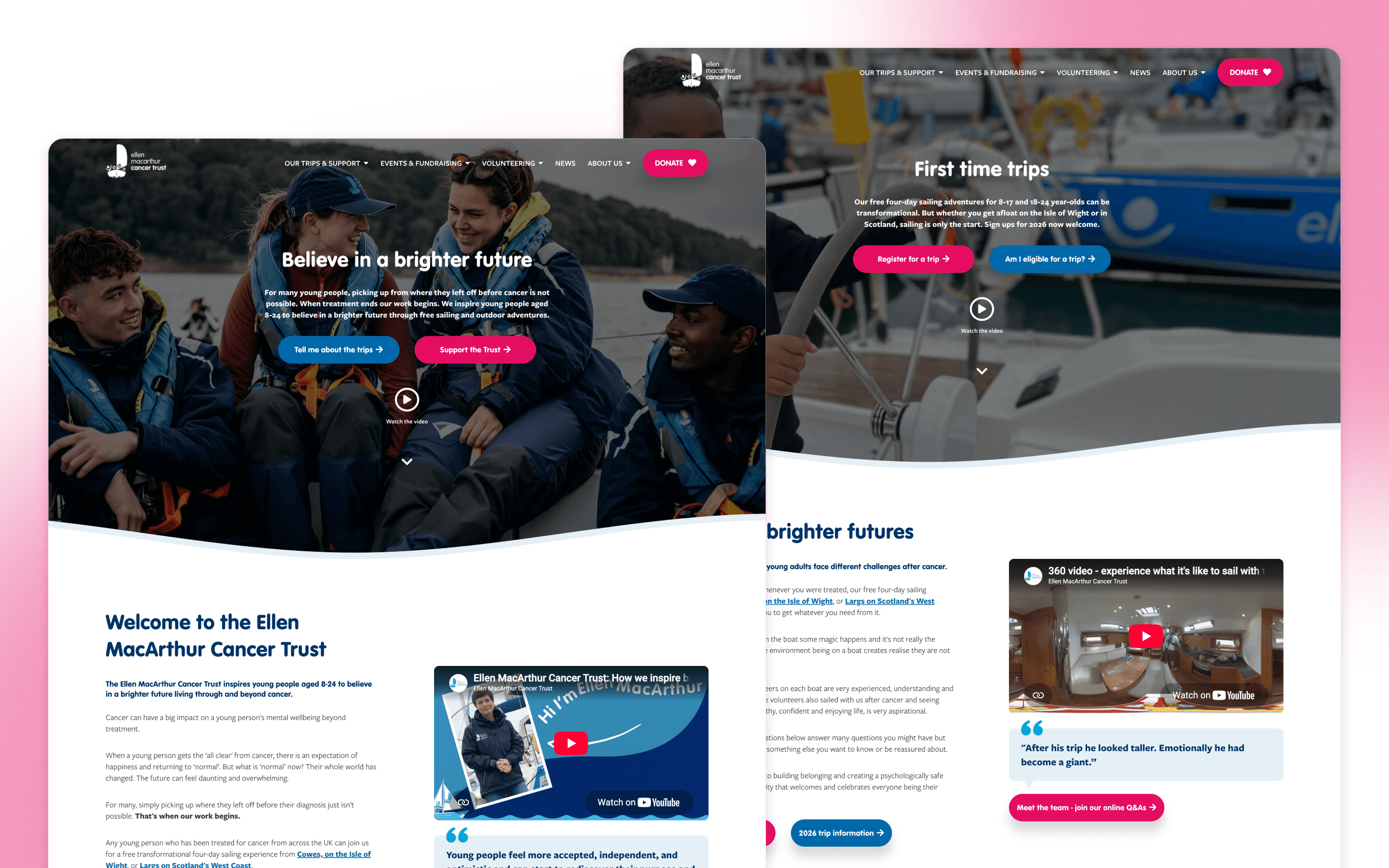 Ellen MacArthur Cancer Trust Nonprofit Website Design by Studio Republic