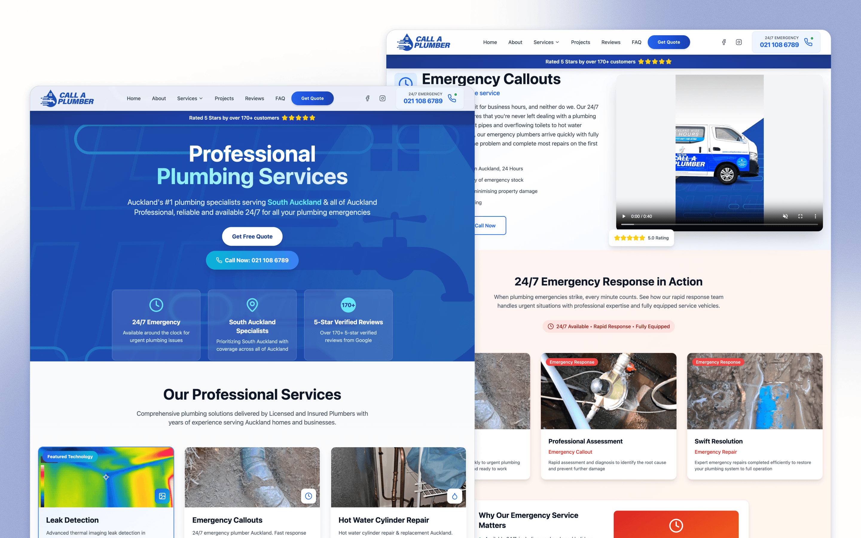 Call A Plumber Plumbing Website Design by JXM Studio