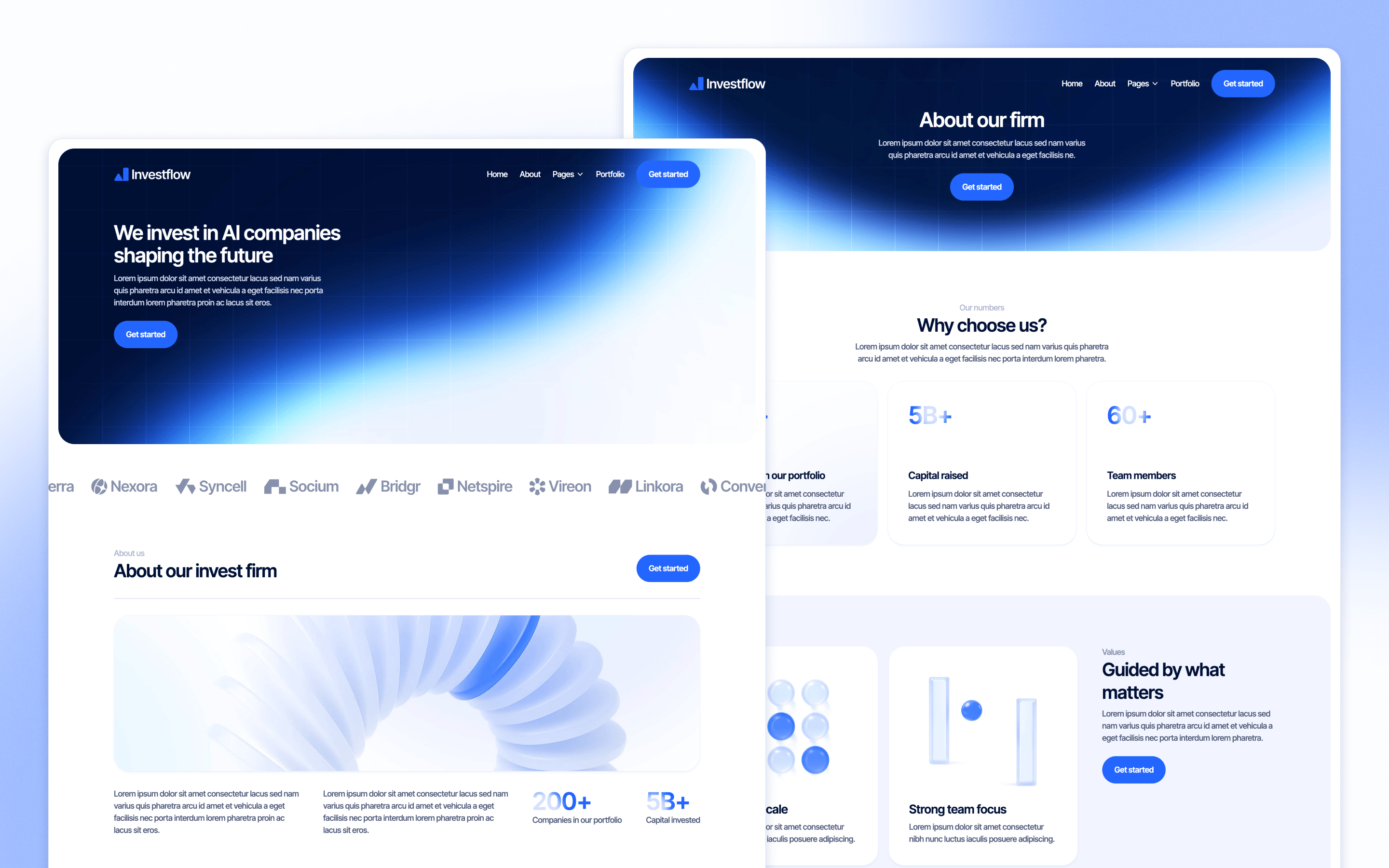 Investflow Investment Firm Website Template by BRIX Agency