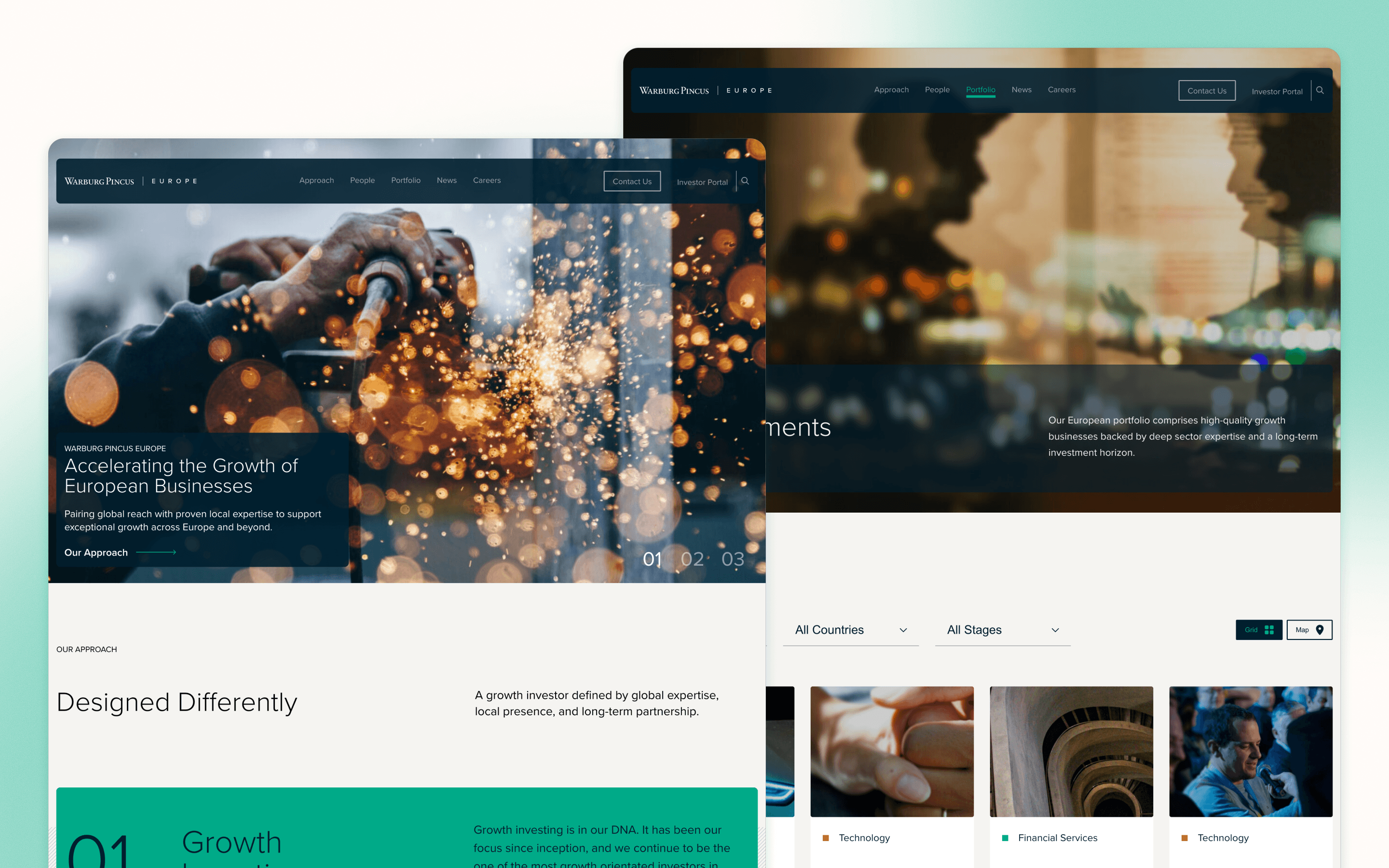 Warburg Pincus Europe Private Equity Website Design by Radstone Group
