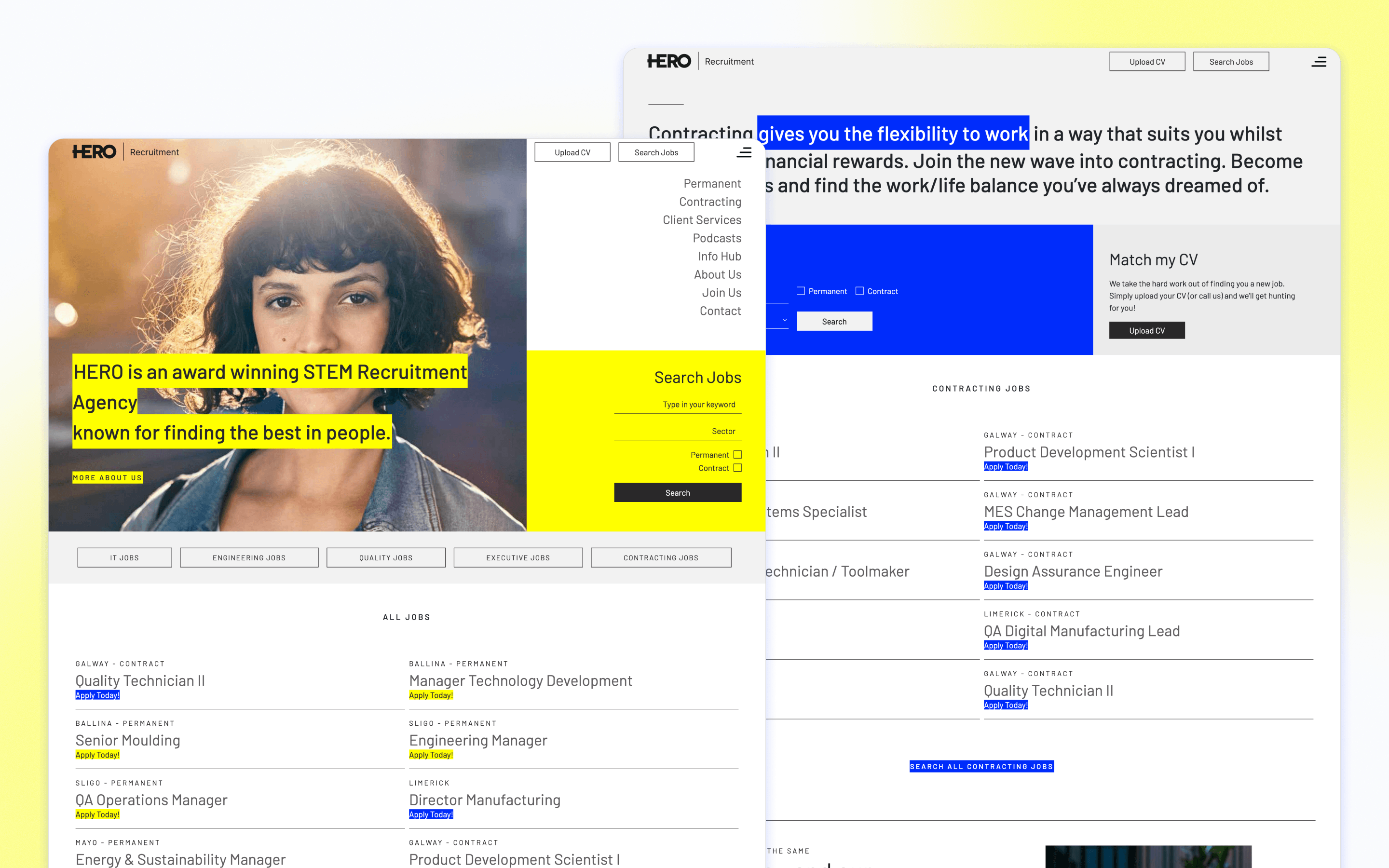 HERO Recruitment Recruitment Website Design by SourceFlow