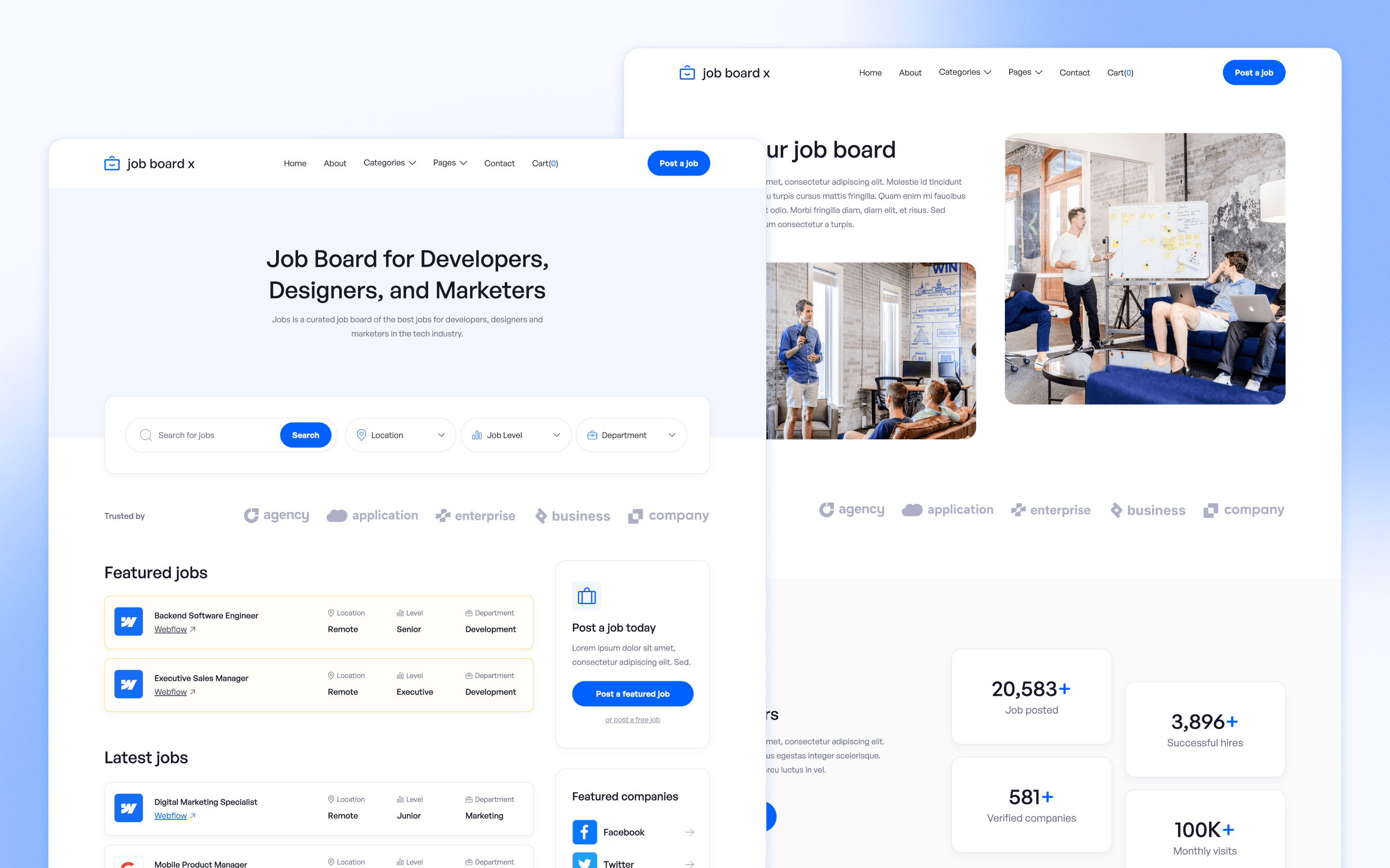 Job Board X Recruitment Job Board Website Template by BRIX Agency