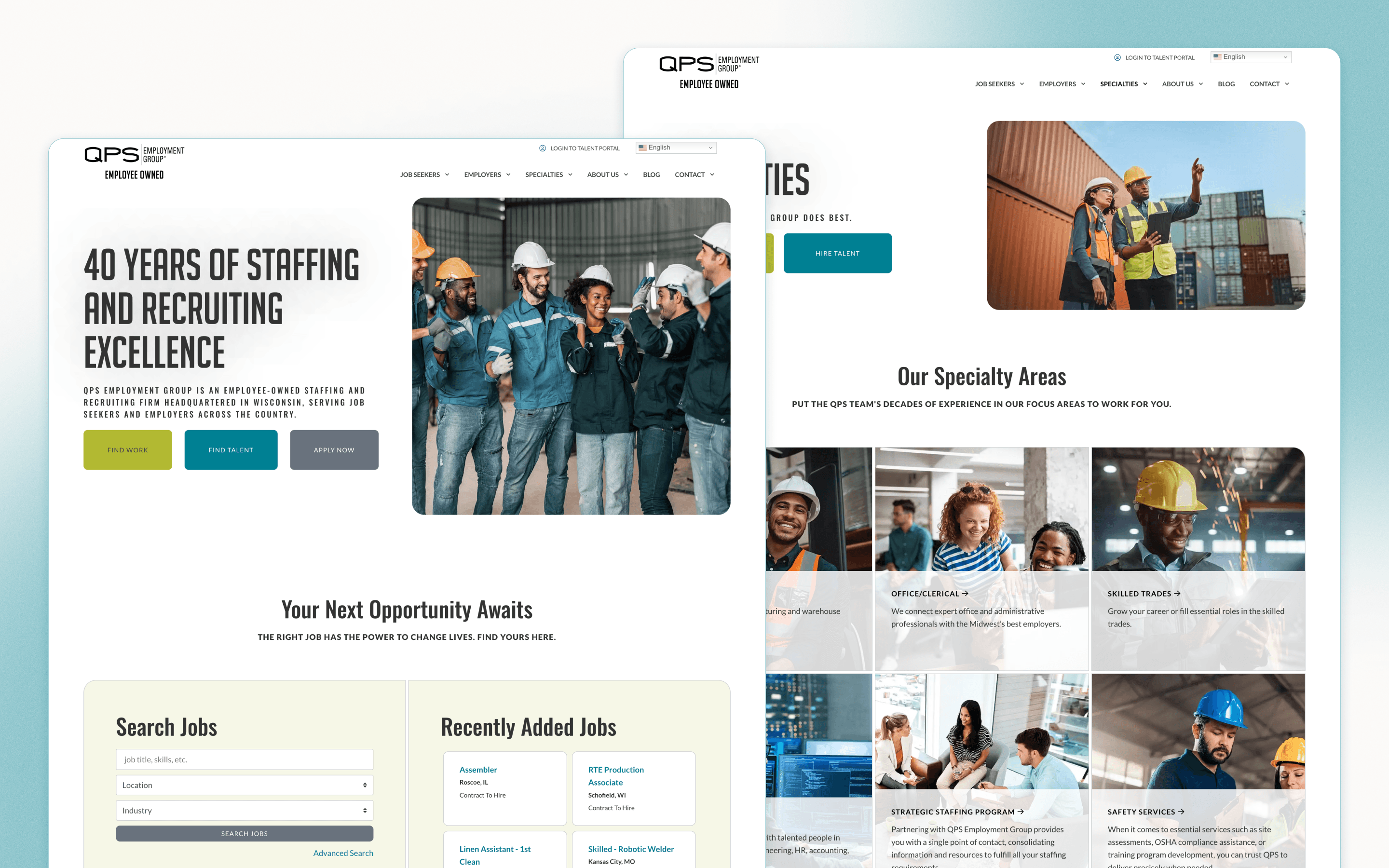 QPS Employment Group Recruitment Website Design by Haley Marketing