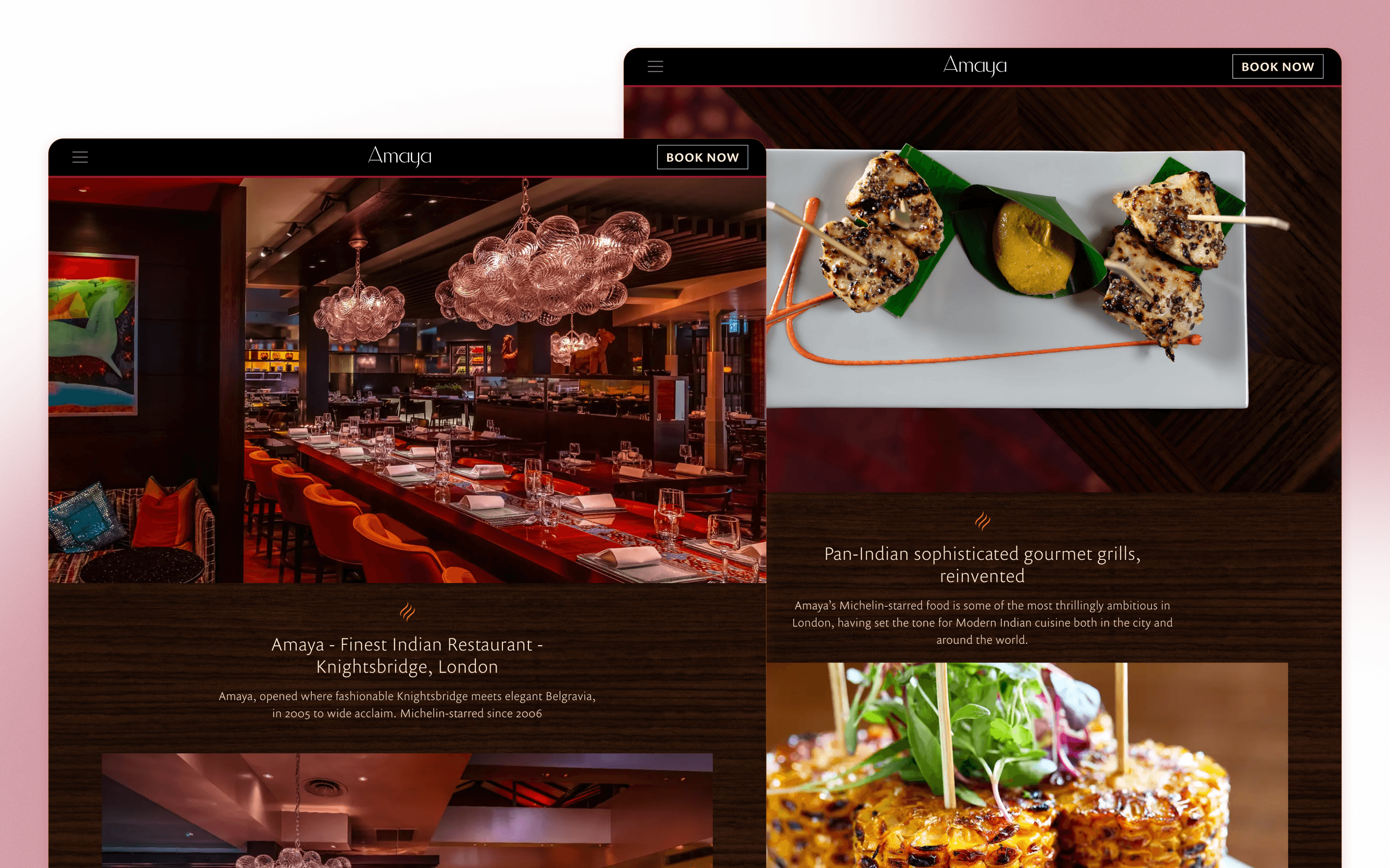 Amaya Restaurant Website Design by Nucleus