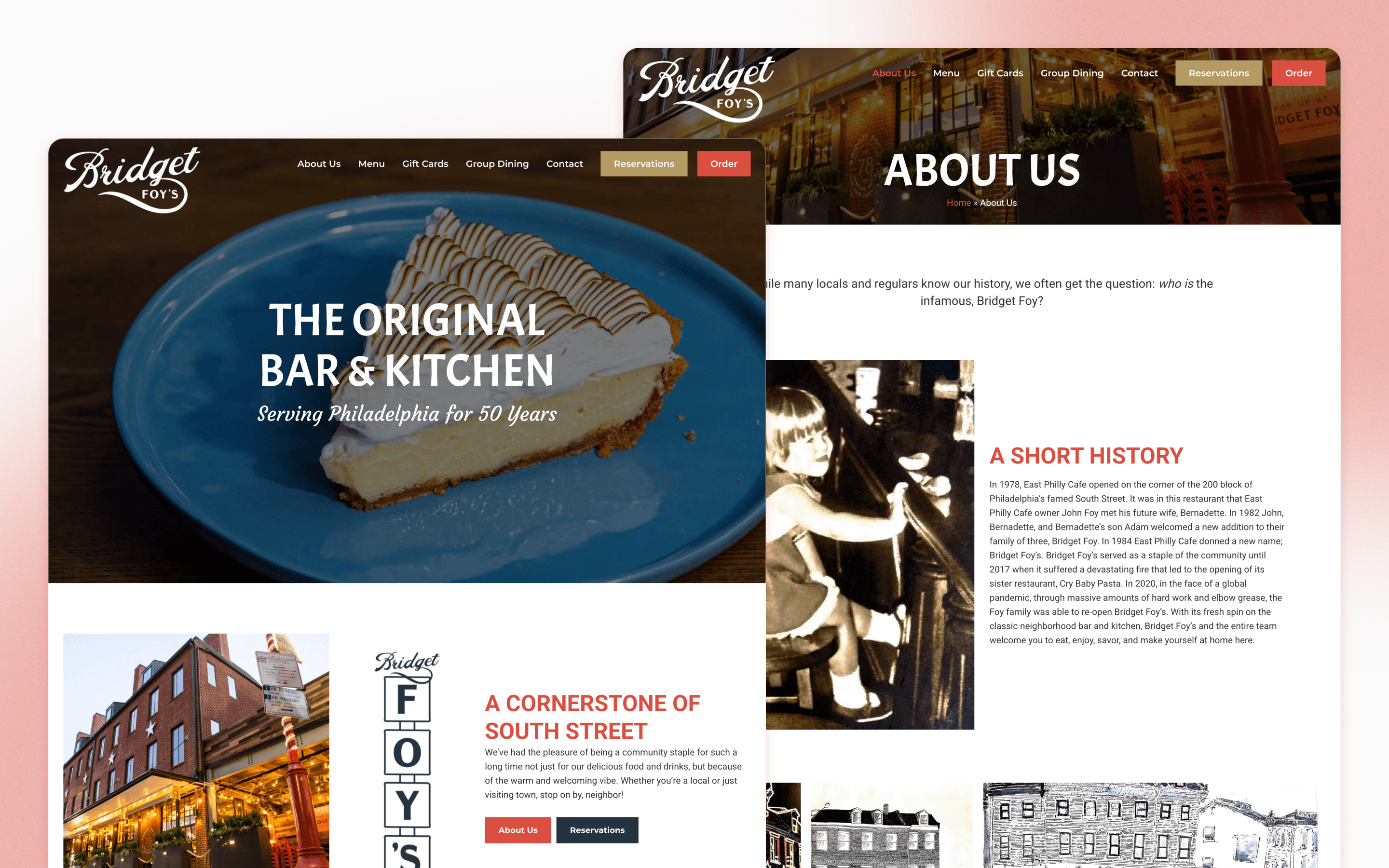 Bridget Foy’s Restaurant Website Design by The 215 Guys