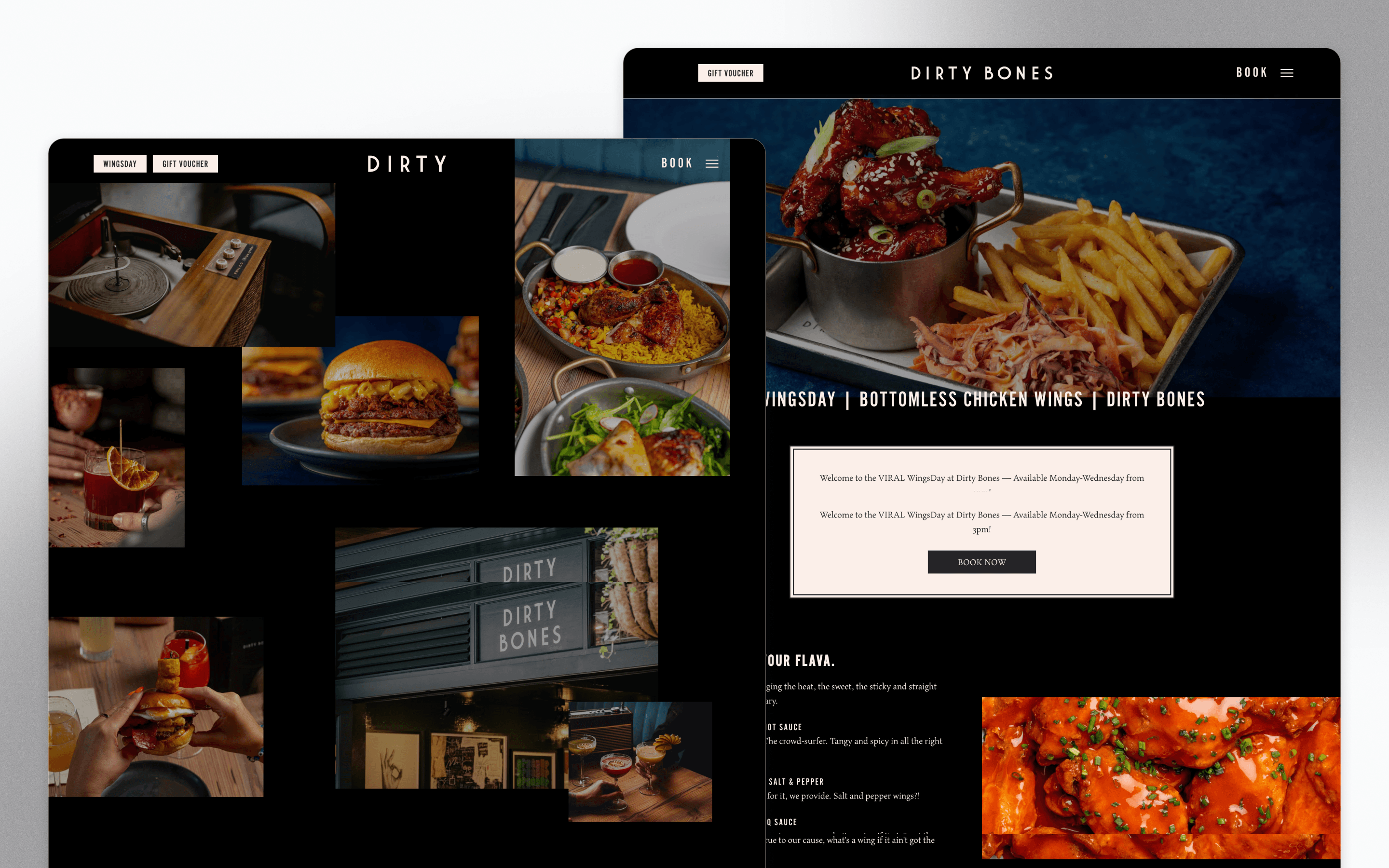 Dirty Bones Restaurant Website Design by Superrb