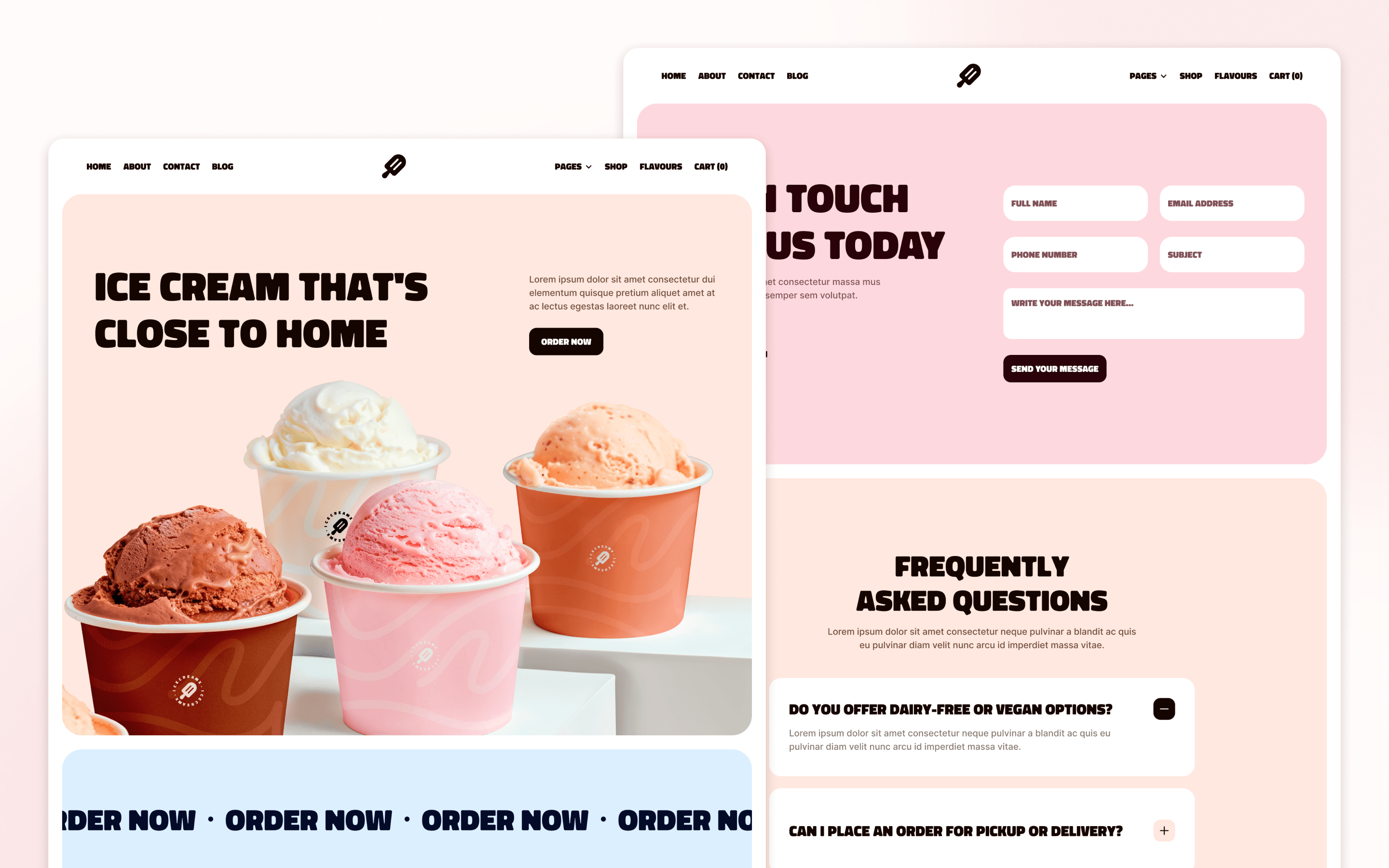 Ice Cream X Ice Cream Shop Website Template by BRIX Agency