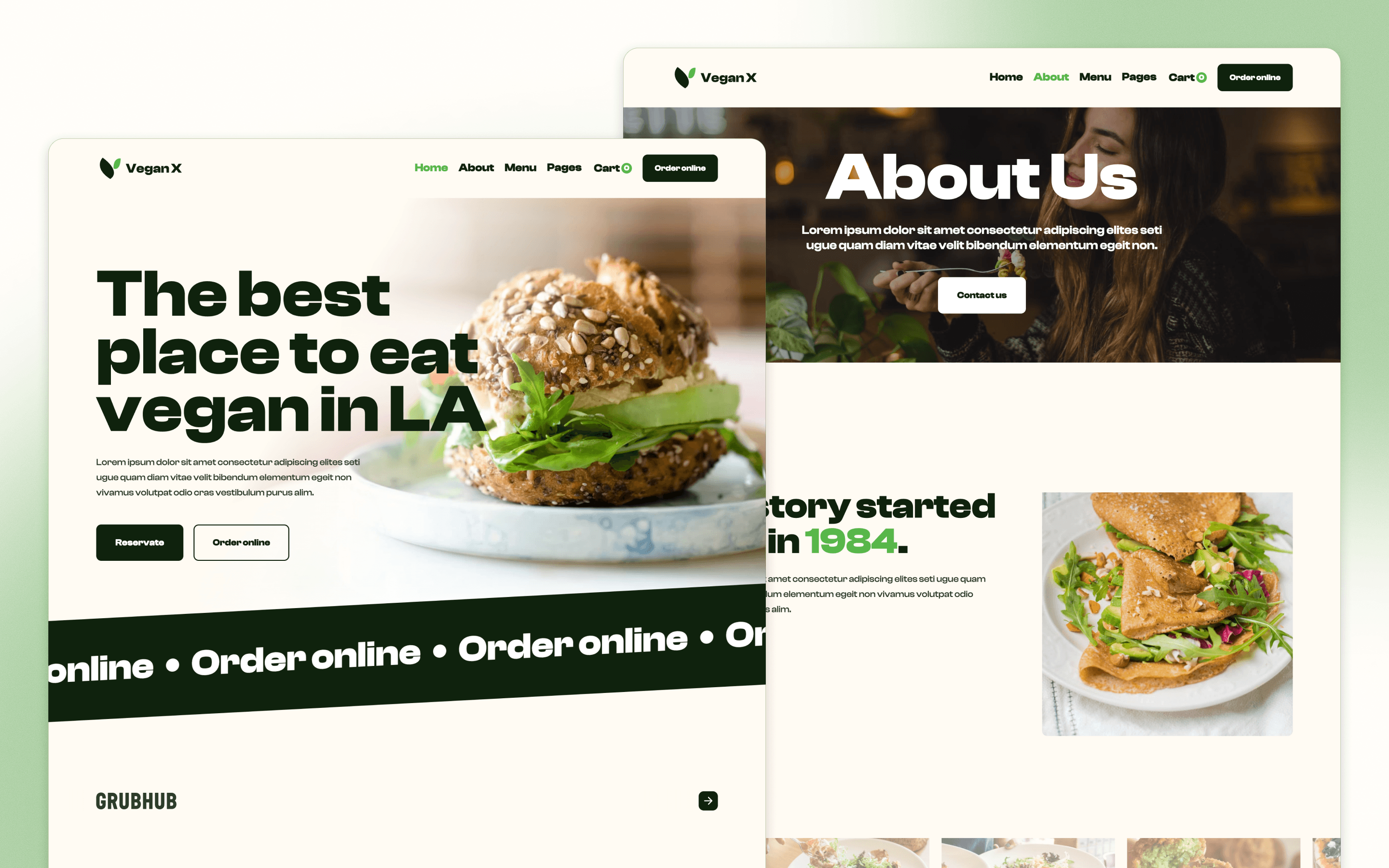 Vegan X Vegan Restaurant Website Template by BRIX Agency
