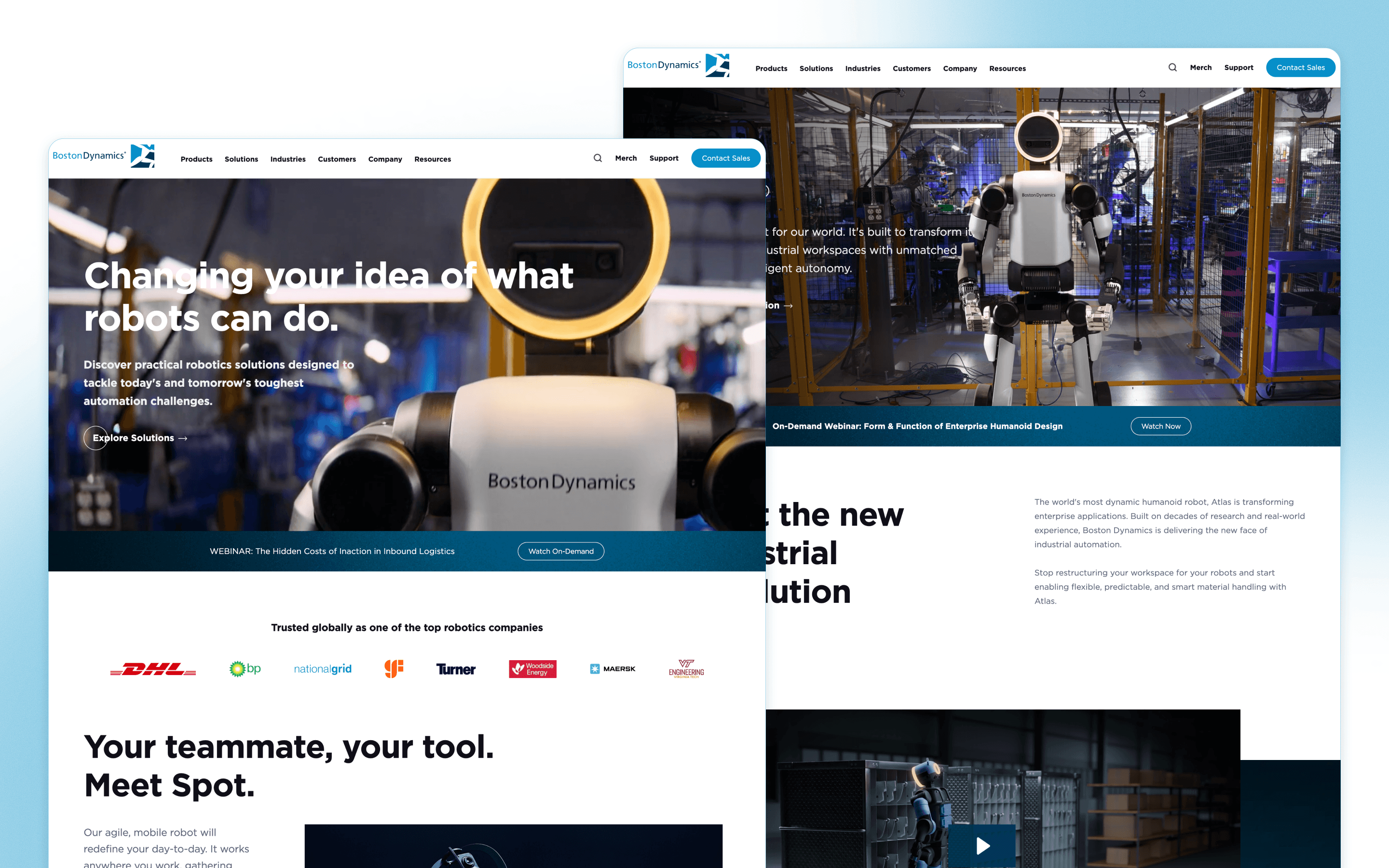 Boston Dynamics Robotics Website Design by HUEMOR