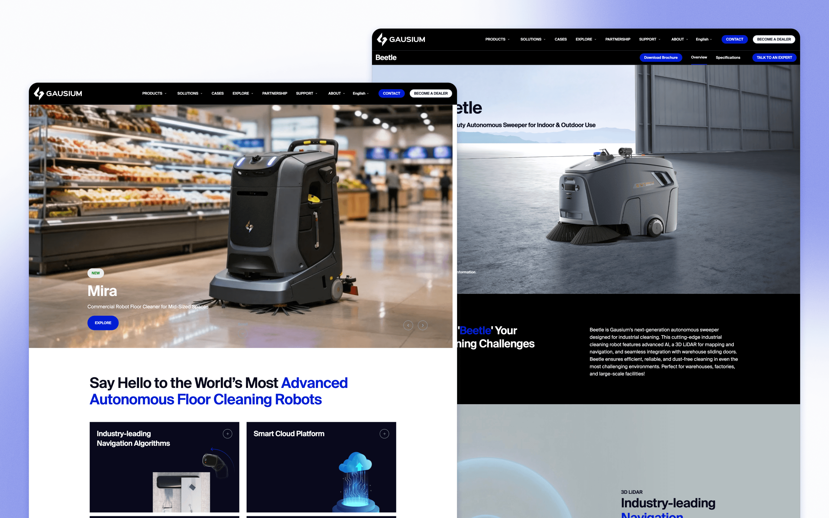 Gausium Robotics Website Design by Celerart
