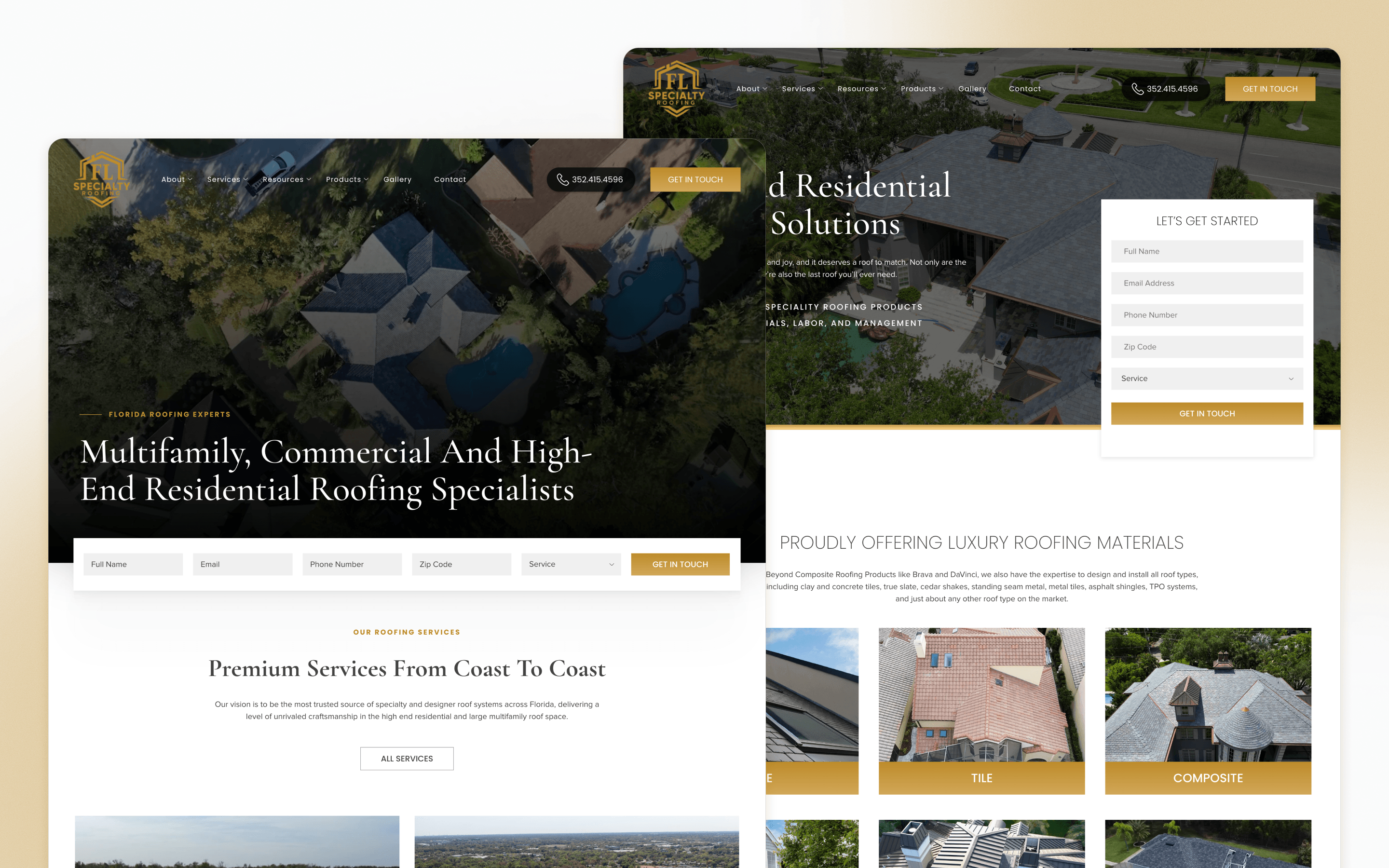 Florida Specialty Roofing Website Design by Hook Agency